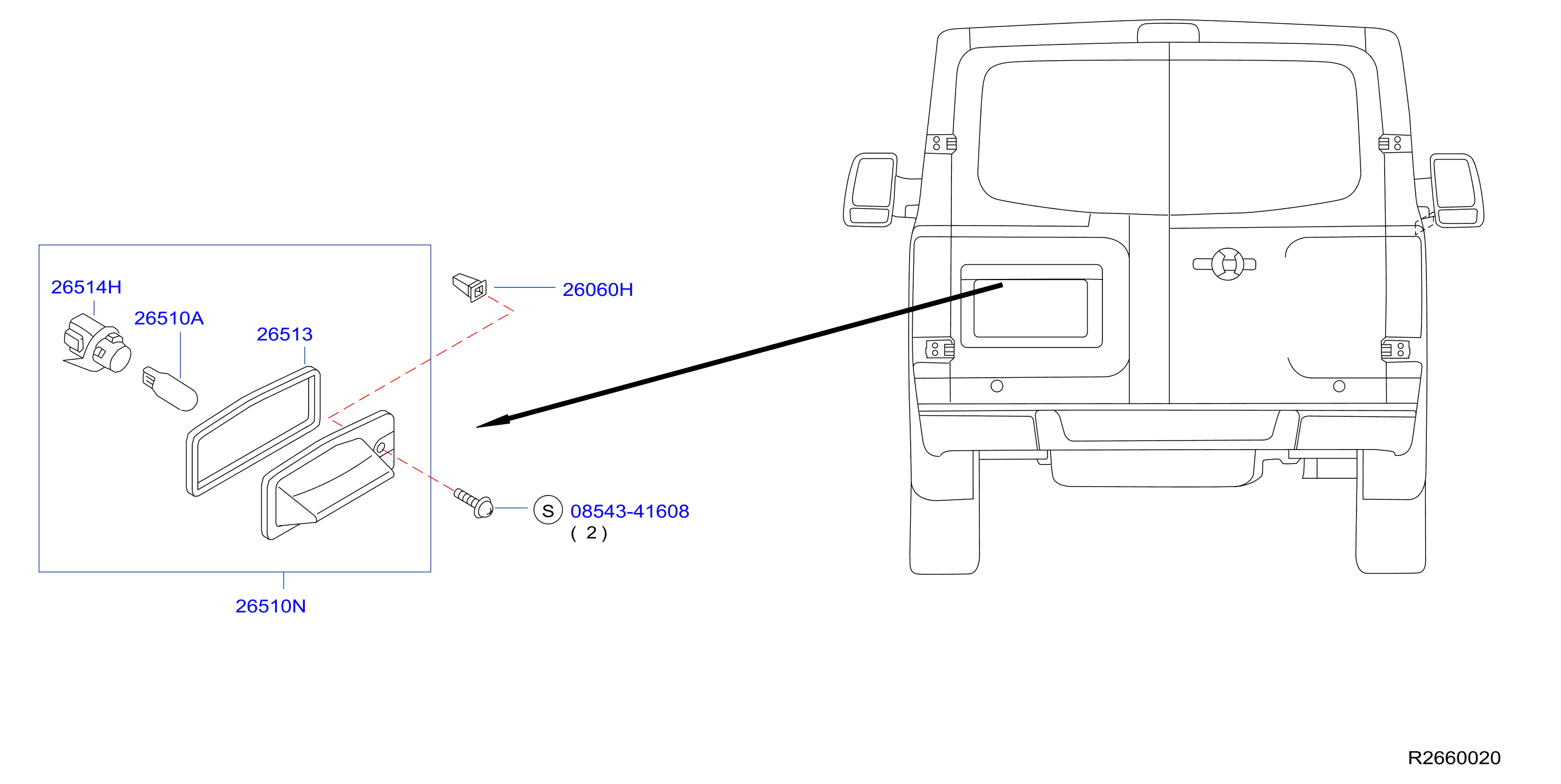 Diagram LICENCE PLATE LAMP for your Nissan Rogue  