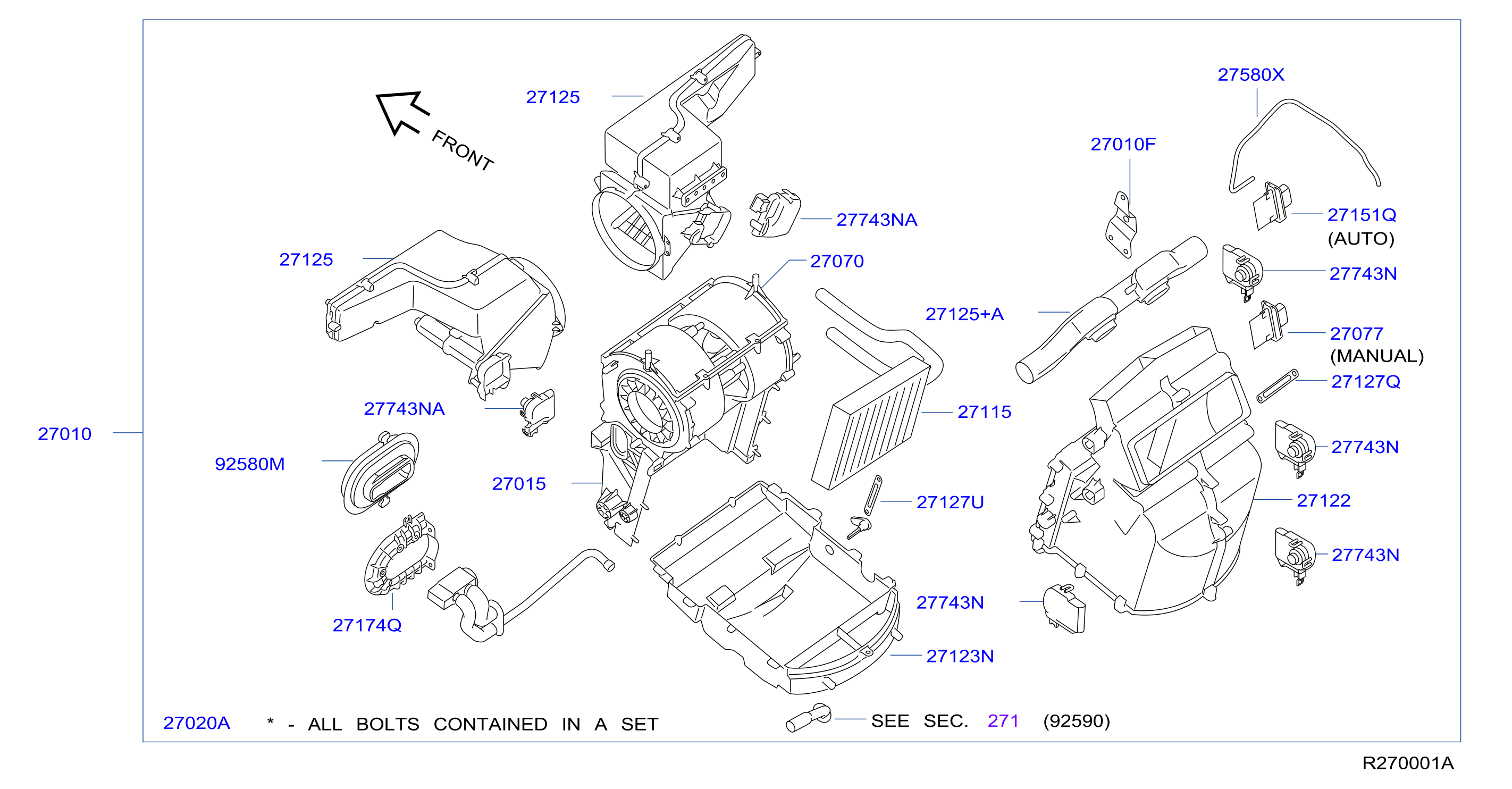 Diagram HEATER & BLOWER UNIT for your 2013 Nissan Juke   