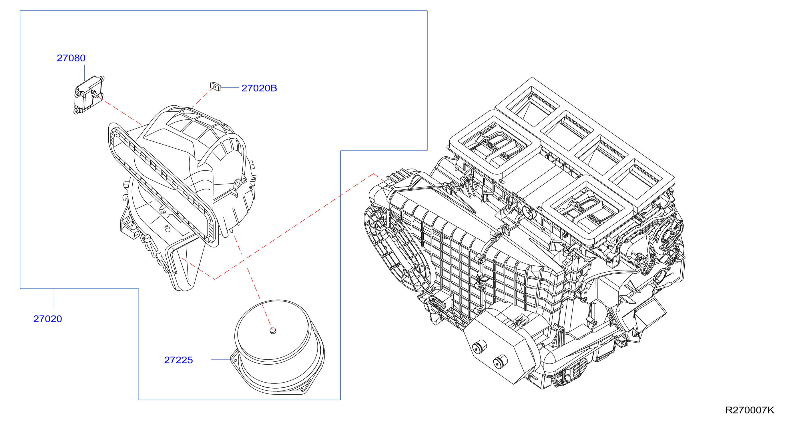 Diagram HEATER & BLOWER UNIT for your 2013 Nissan Leaf   