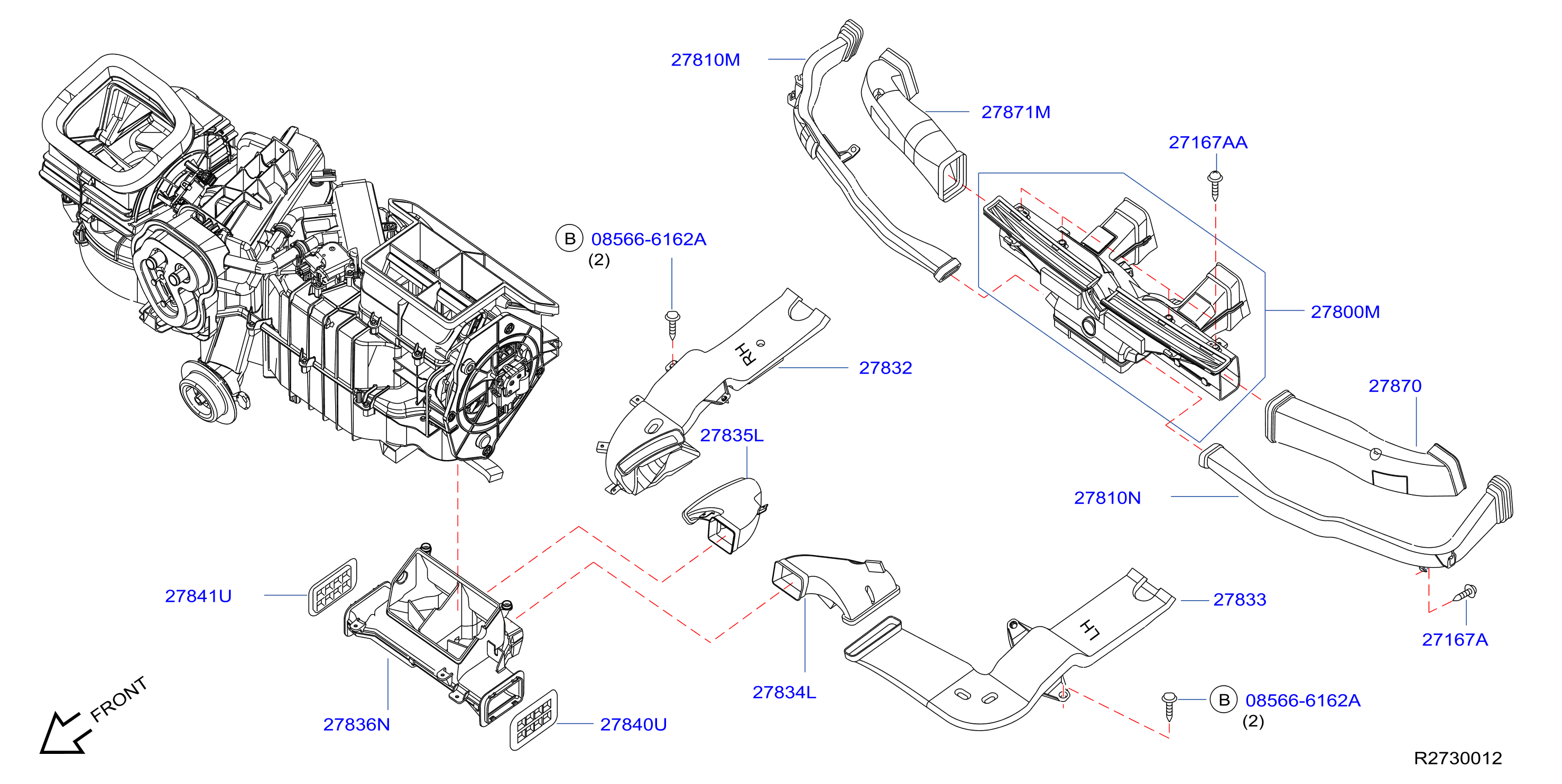 Diagram NOZZLE & DUCT for your 2013 Nissan