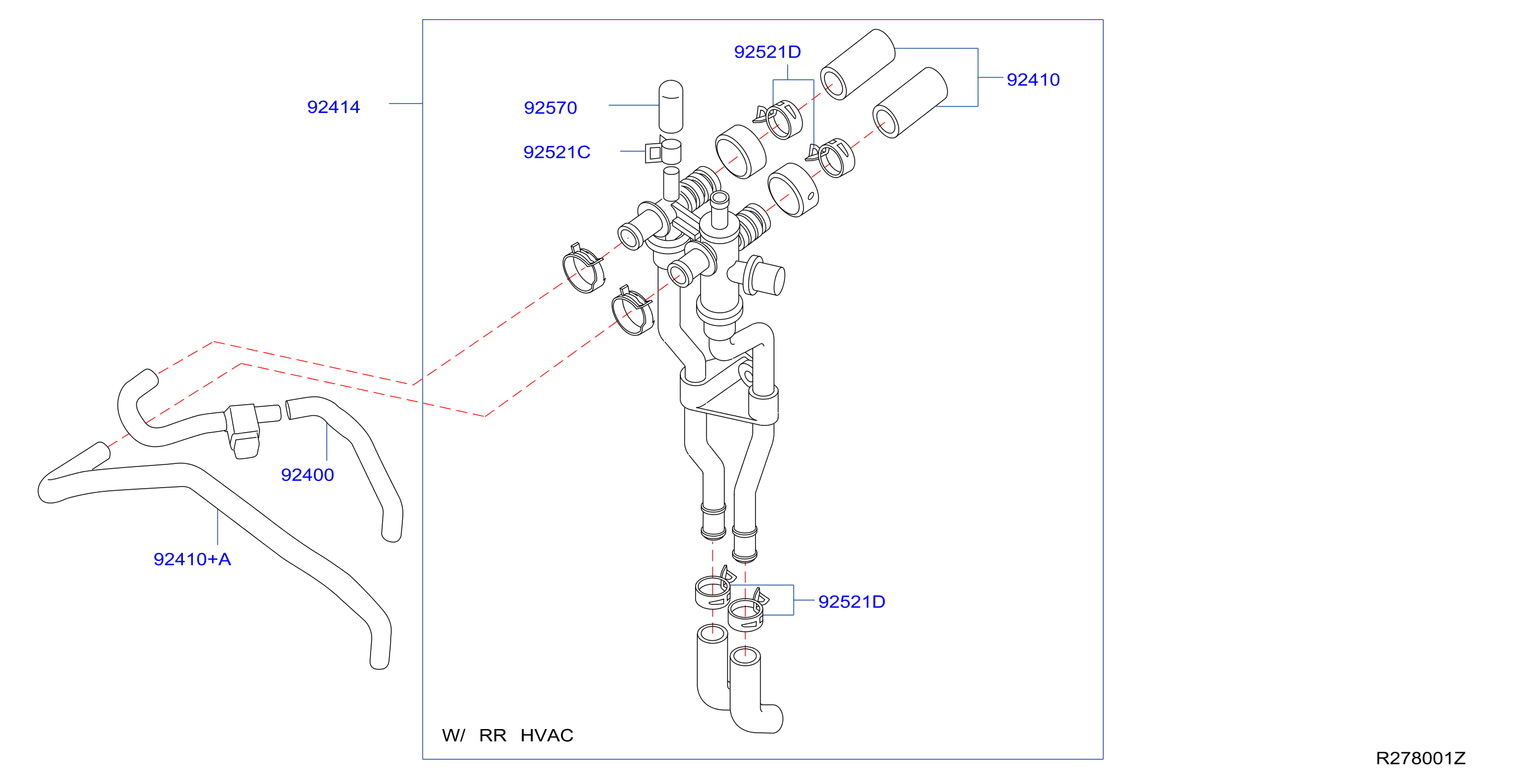 Diagram HEATER PIPING for your Nissan Rogue  