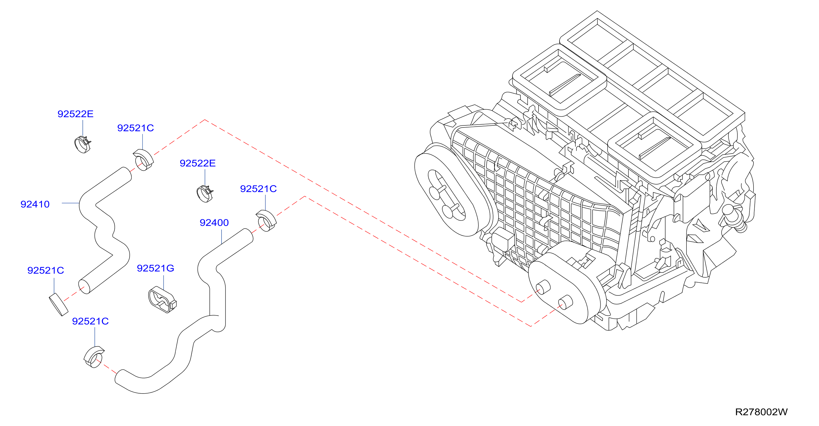 Diagram HEATER PIPING for your Nissan Altima  