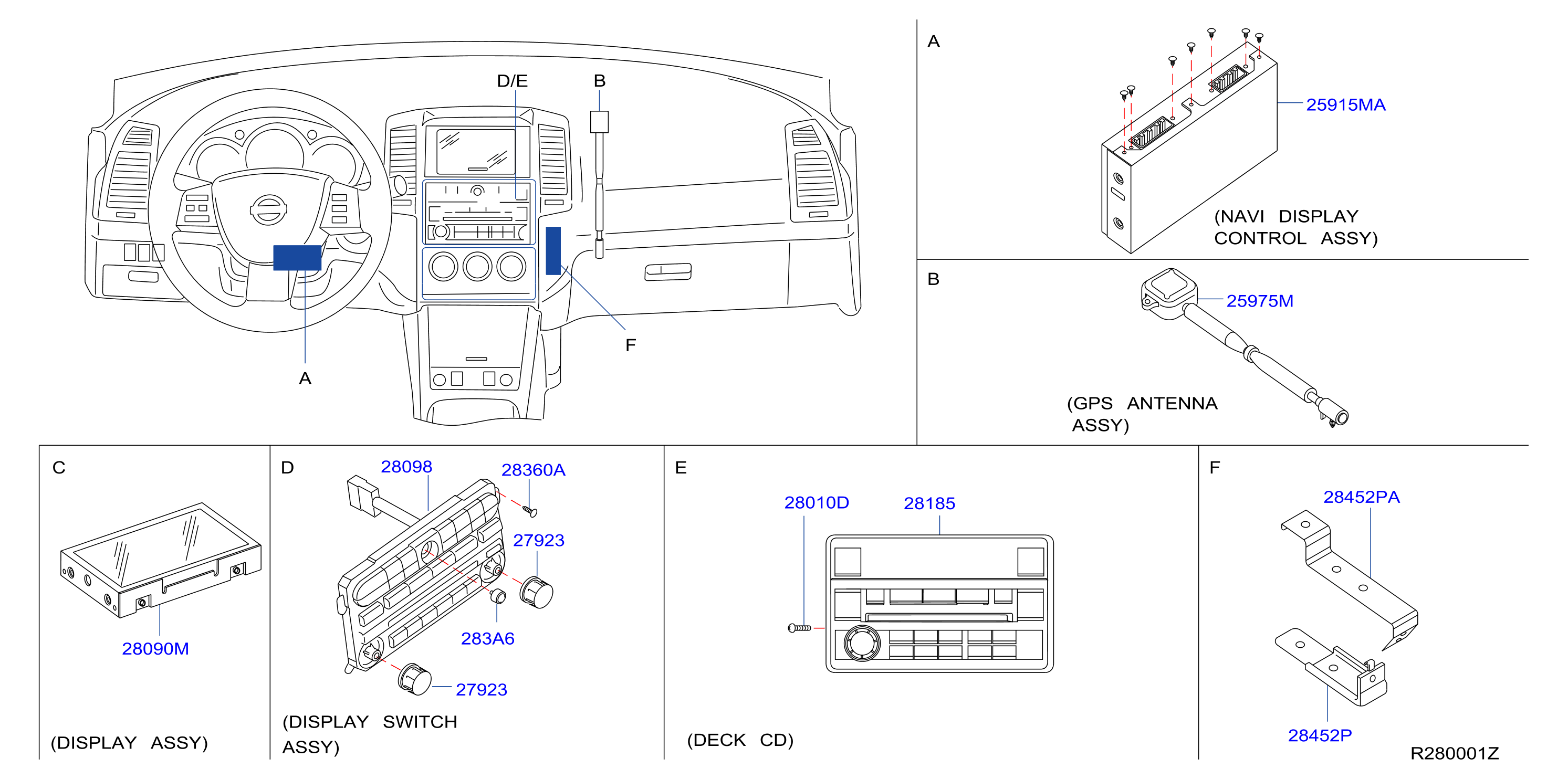 28090-CA100 - Display TV. Display Unit AV. SL, SE, CC - Genuine 