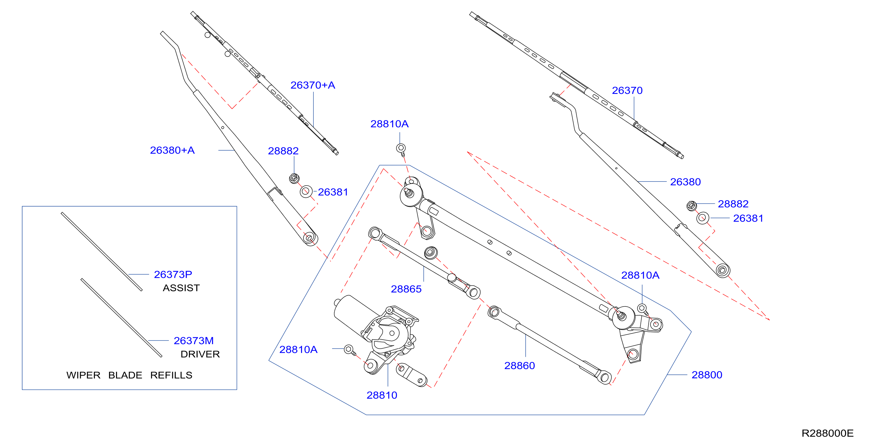Diagram WINDSHIELD WIPER for your 2003 INFINITI FX35   