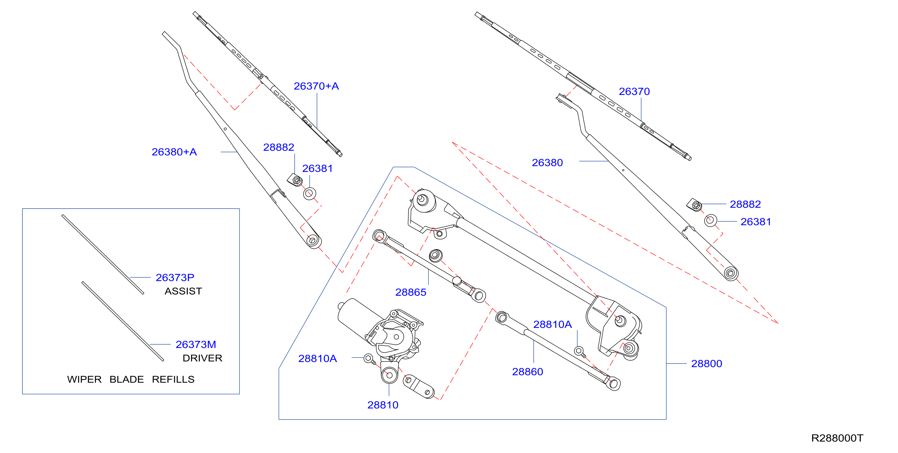 Diagram WINDSHIELD WIPER for your Nissan Xterra  