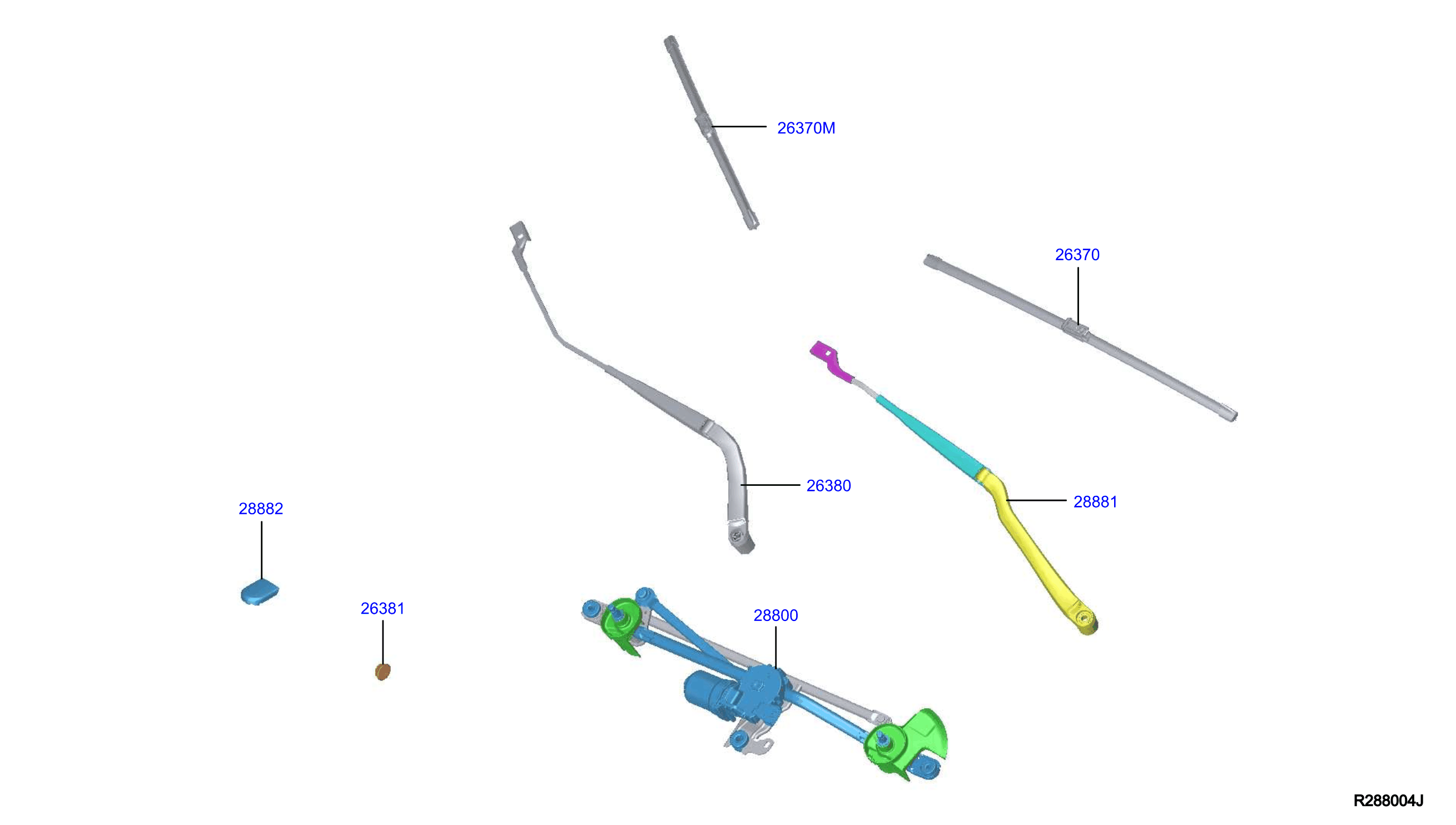 Diagram WINDSHIELD WIPER for your 2007 INFINITI Q60 AT 4WD  