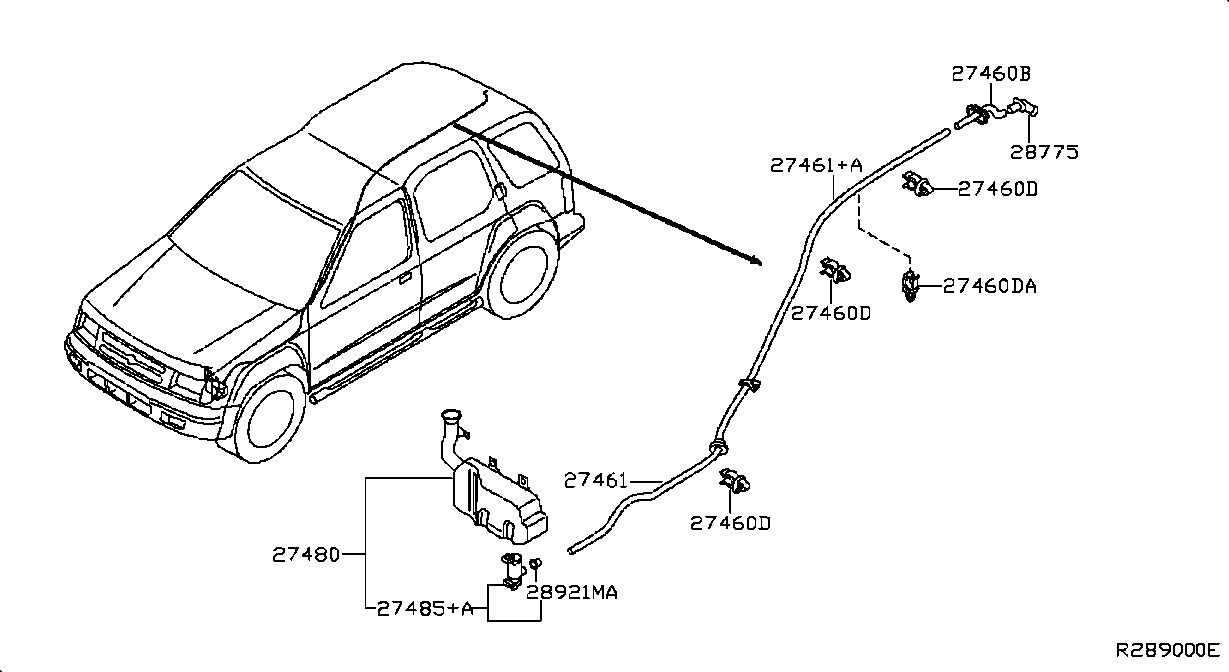 Diagram LAVADOR DEL PARABRISAS for your Nissan