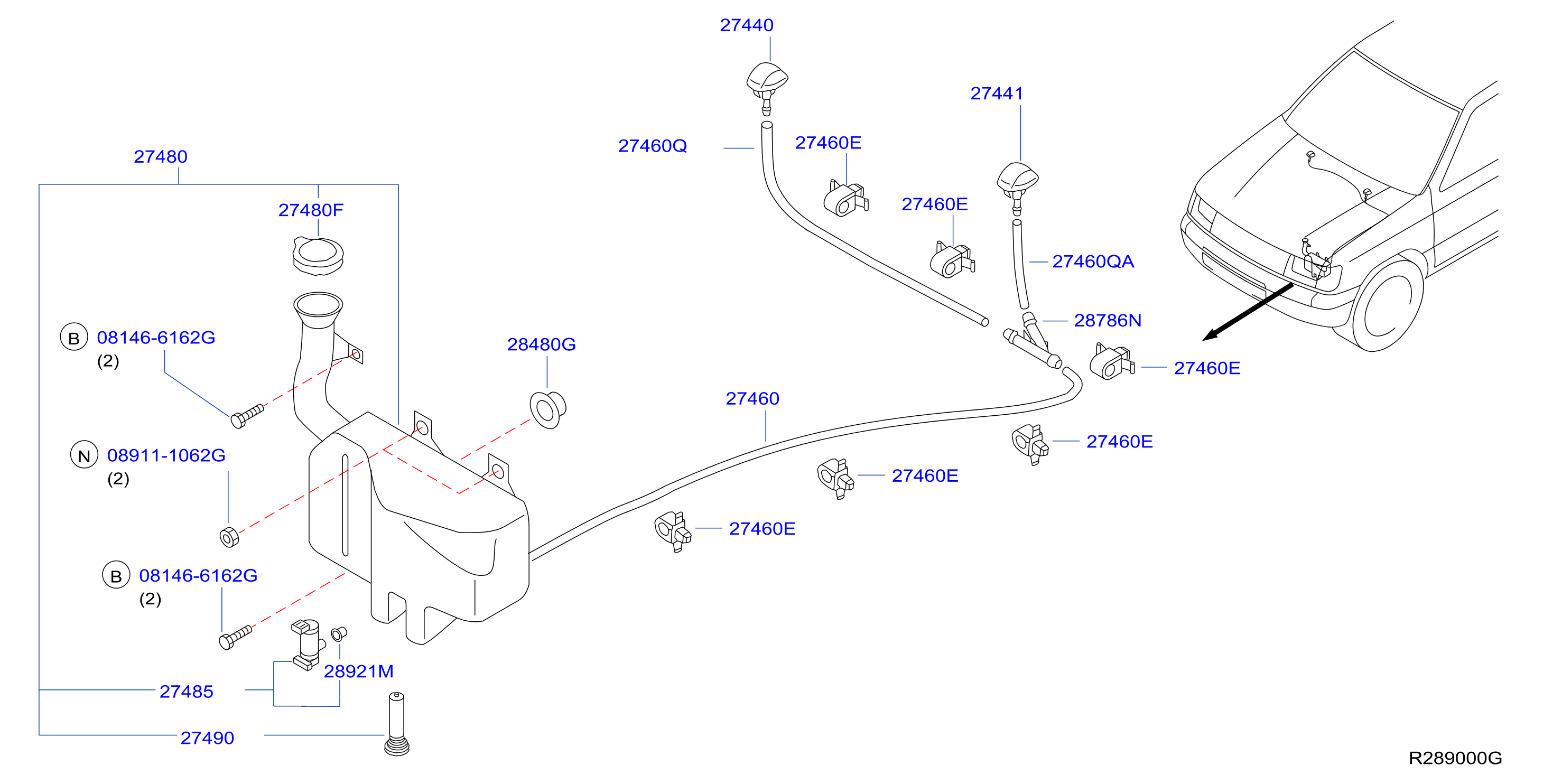 Diagram LAVADOR DEL PARABRISAS for your Nissan