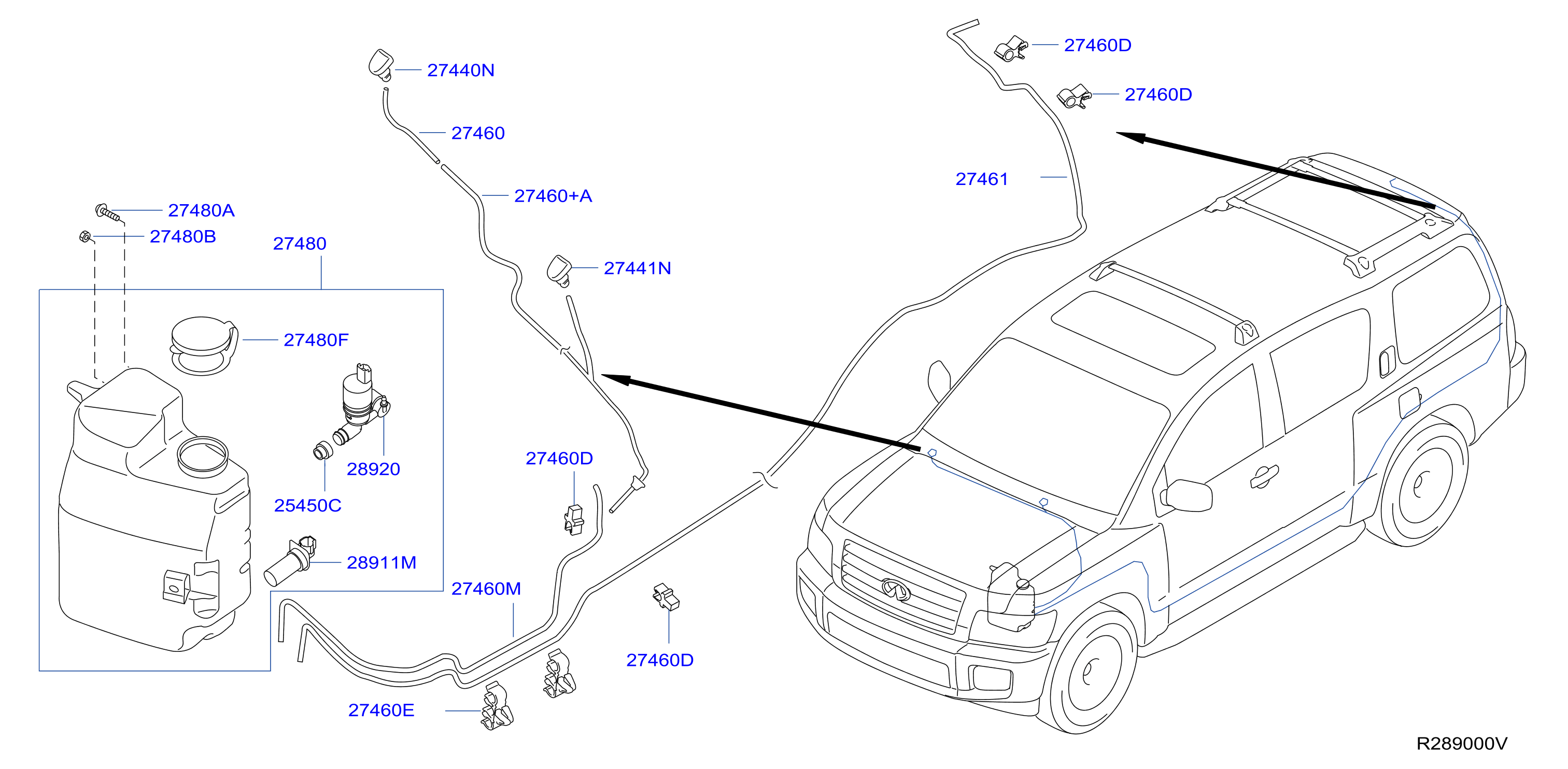 Diagram WINDSHIELD WASHER for your 2004 INFINITI QX56   