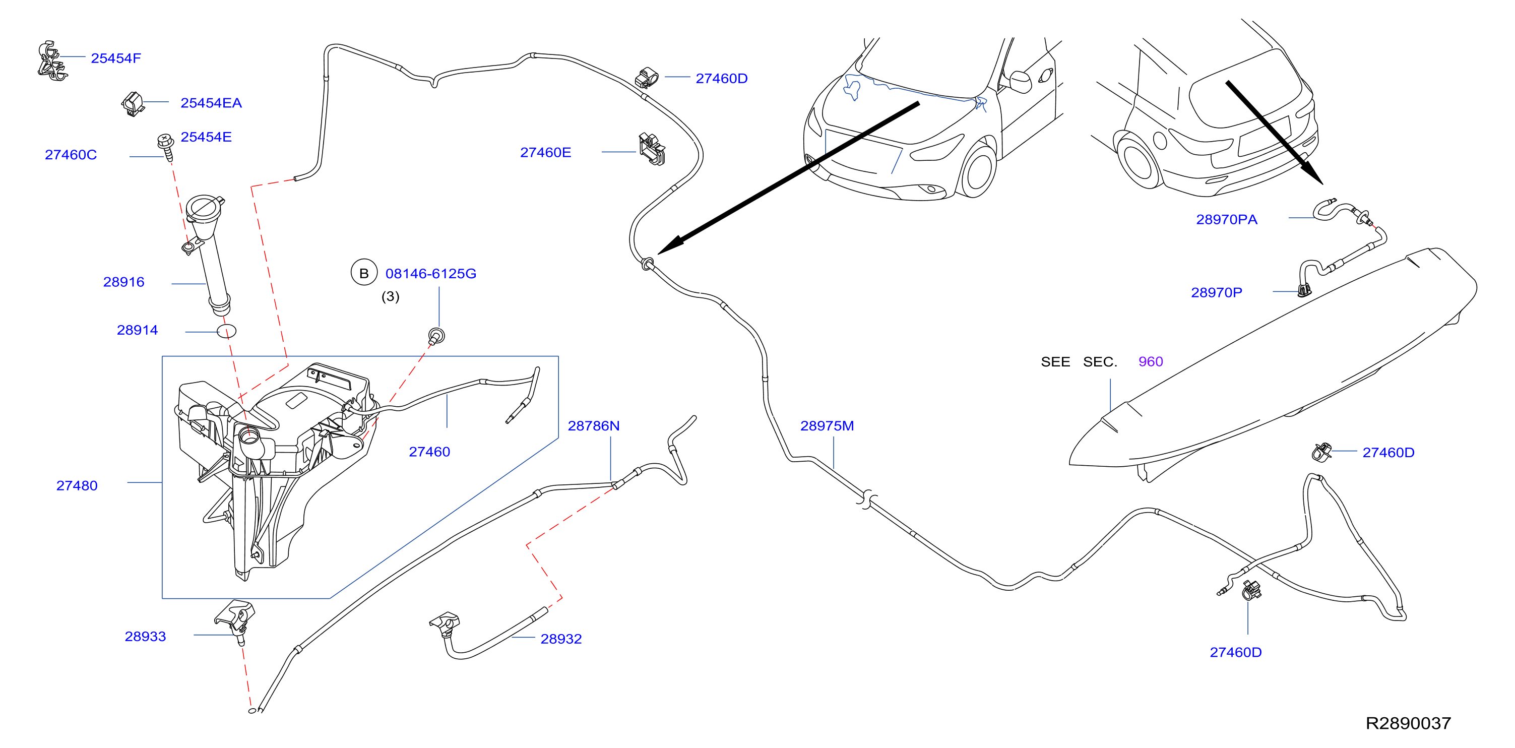 Diagram LAVADOR DEL PARABRISAS for your 2014 Nissan Versa Note   