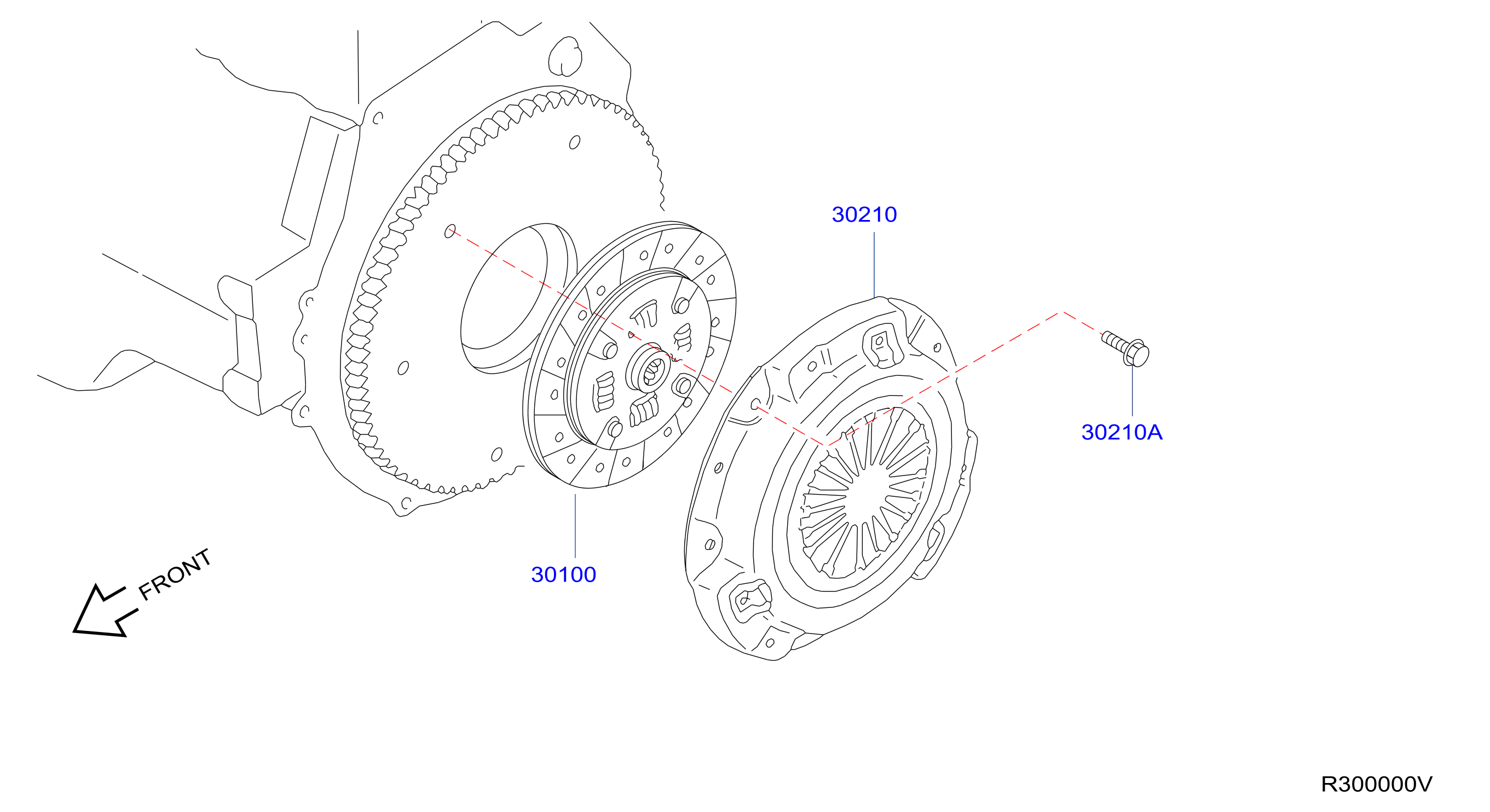Diagram CLUTCH COVER,DISC & RELEASE PARTS for your 2020 Nissan Rogue Sport   