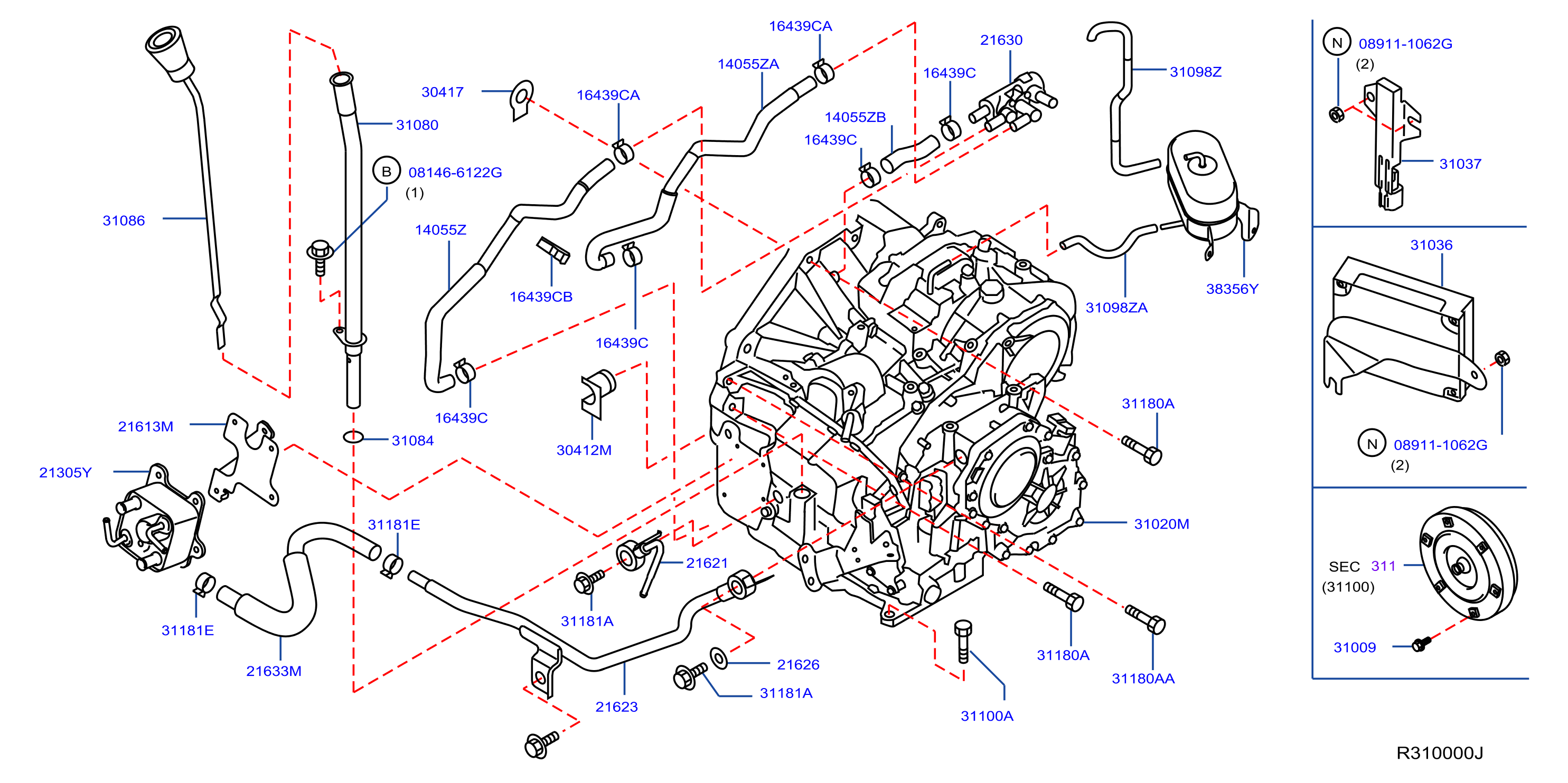 2018 Nissan Armada Seal O Ring. AUTO TRANS Transmission 31084