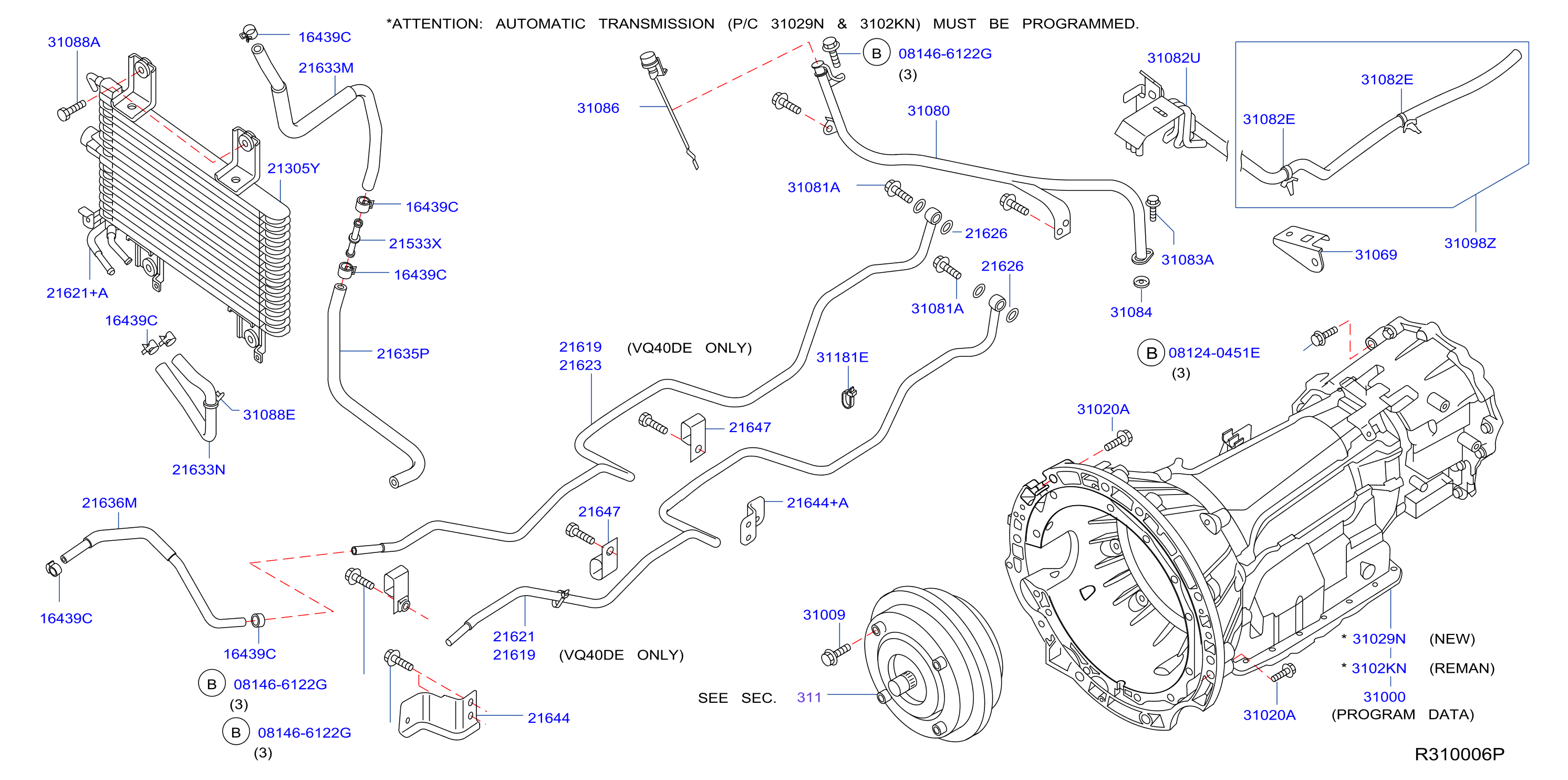 Diagram AUTO TRANSMISSION,TRANSAXLE & FITTING for your Nissan NV3500  