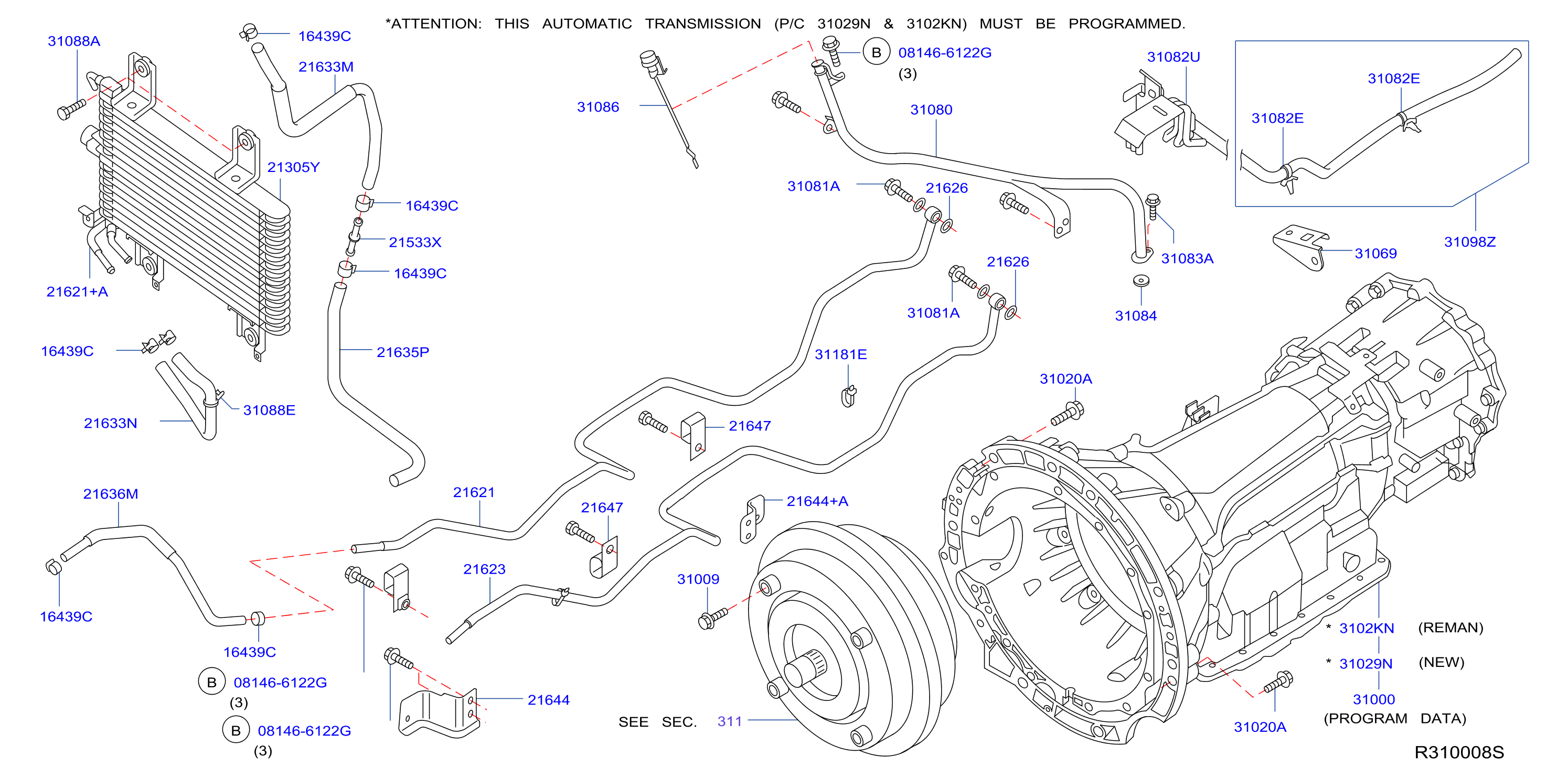 Diagram TRANS. AUT., TRANS. EJE DEL. Y AJUSTE for your 2011 Nissan Frontier Crew Cab PRO-4X 4.0L V6 AT 4WD 