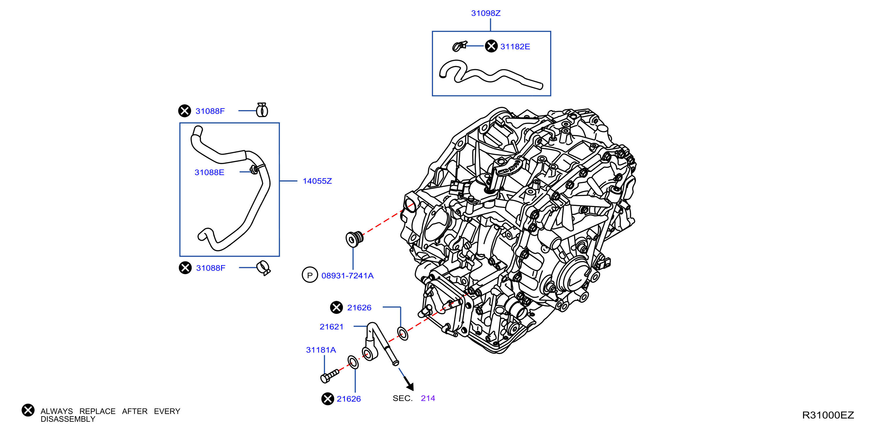 Diagram AUTO TRANSMISSION,TRANSAXLE & FITTING for your 2022 Nissan Pathfinder   