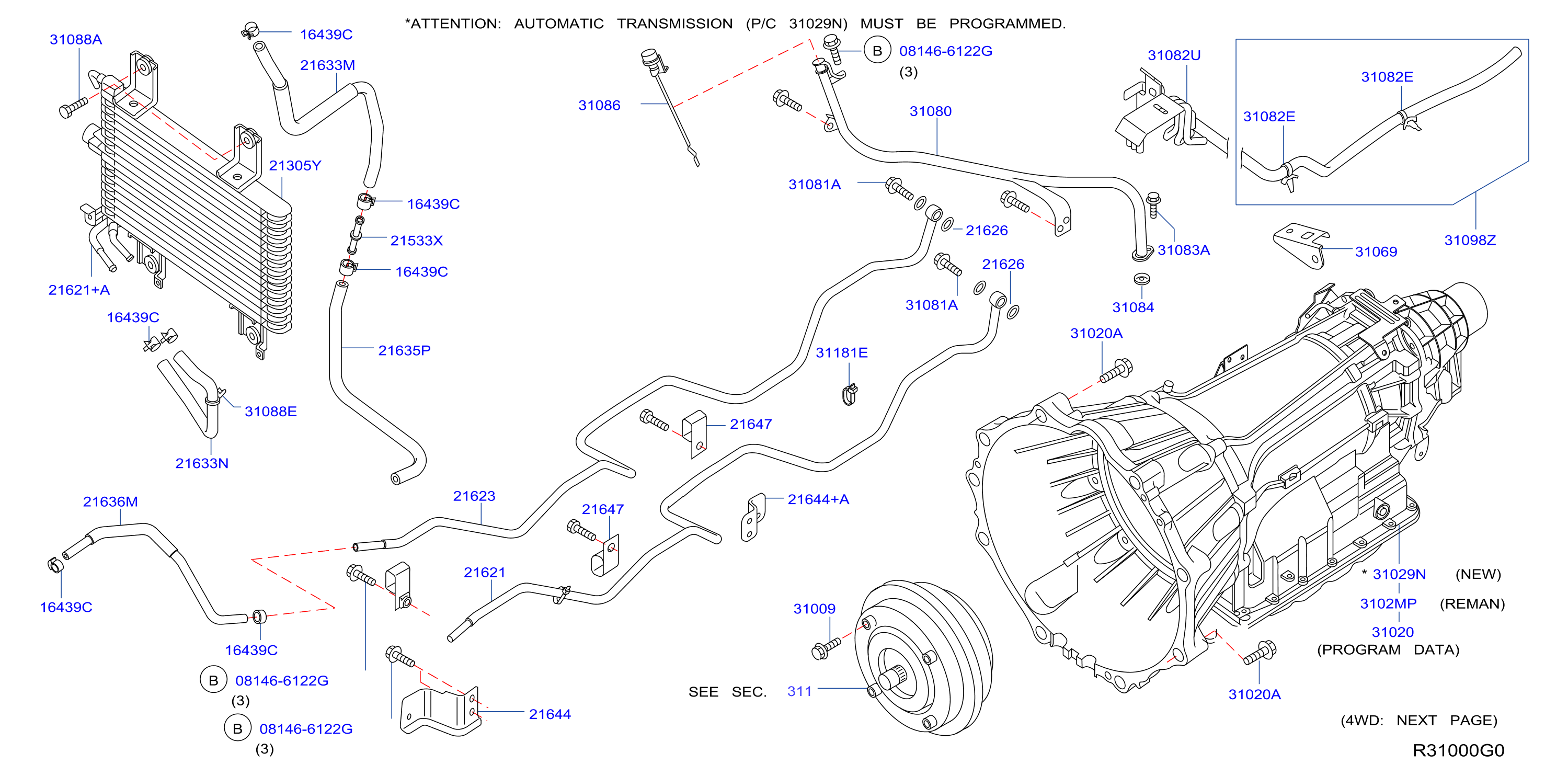 Diagram TRANS. AUT., TRANS. EJE DEL. Y AJUSTE for your 2011 Nissan Frontier Crew Cab PRO-4X 4.0L V6 AT 4WD 