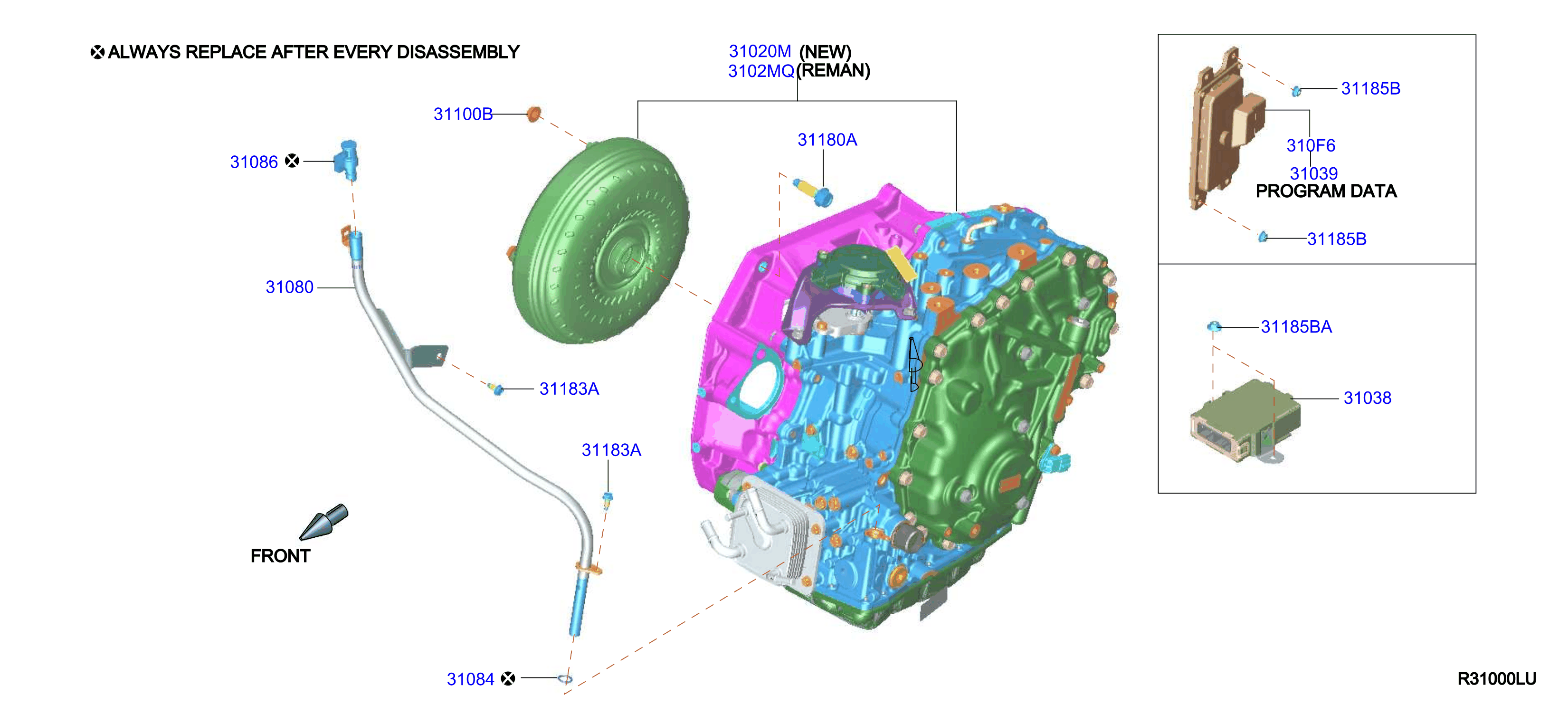 Diagram AUTO TRANSMISSION,TRANSAXLE & FITTING for your 2012 Nissan Versa   