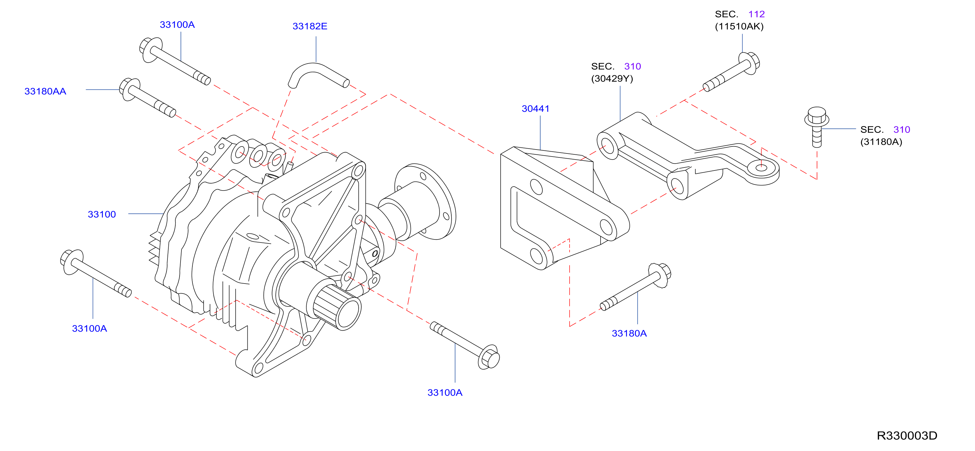 Diagram TRANSFER ASSEMBLY & FITTING for your 2013 Nissan Pathfinder S 3.5L V6 CVT FWD 