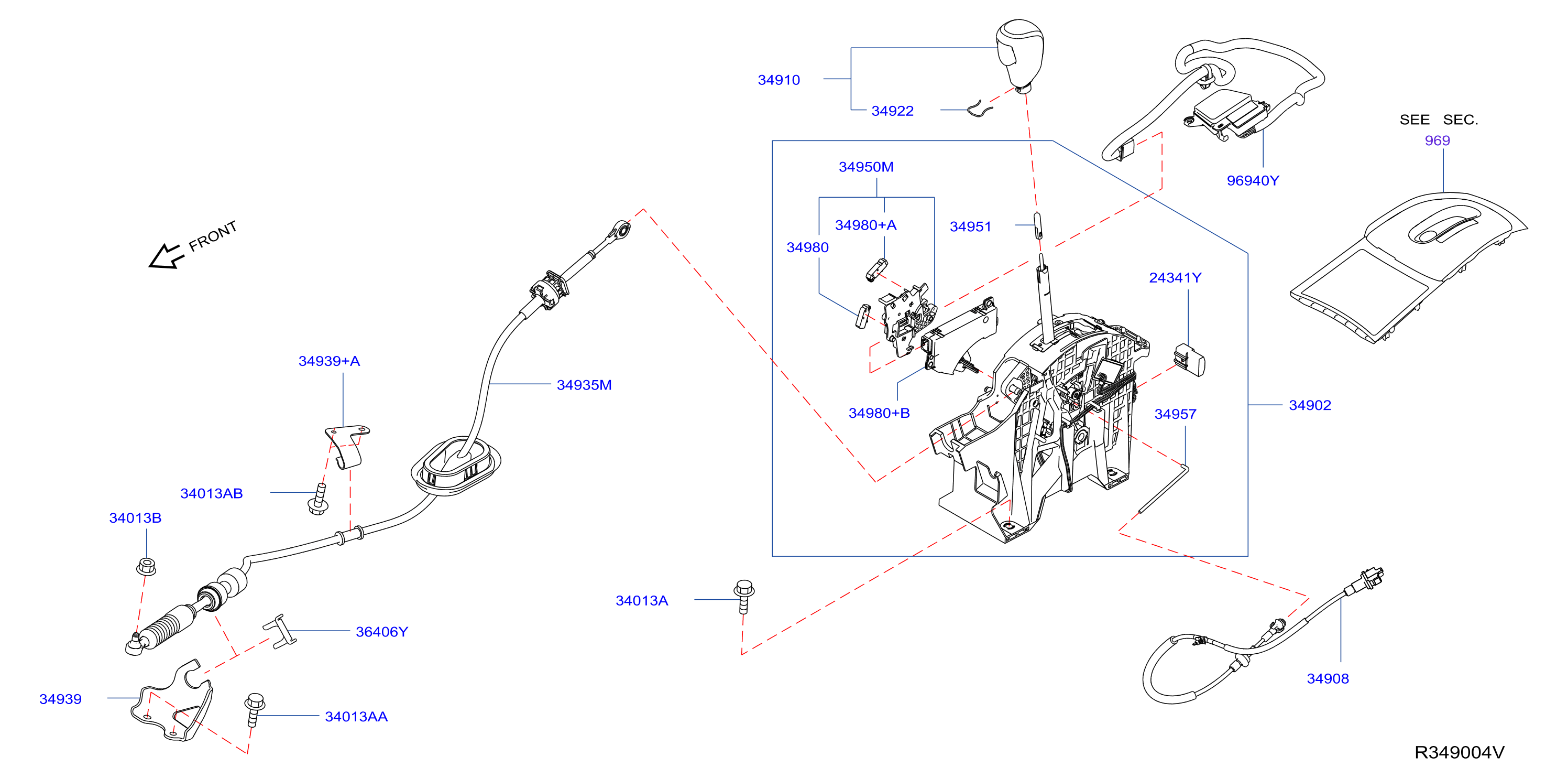 Diagram DISPOSITIVO MANDO TRANSMISIÓN AUTO. for your 2011 Nissan Juke   