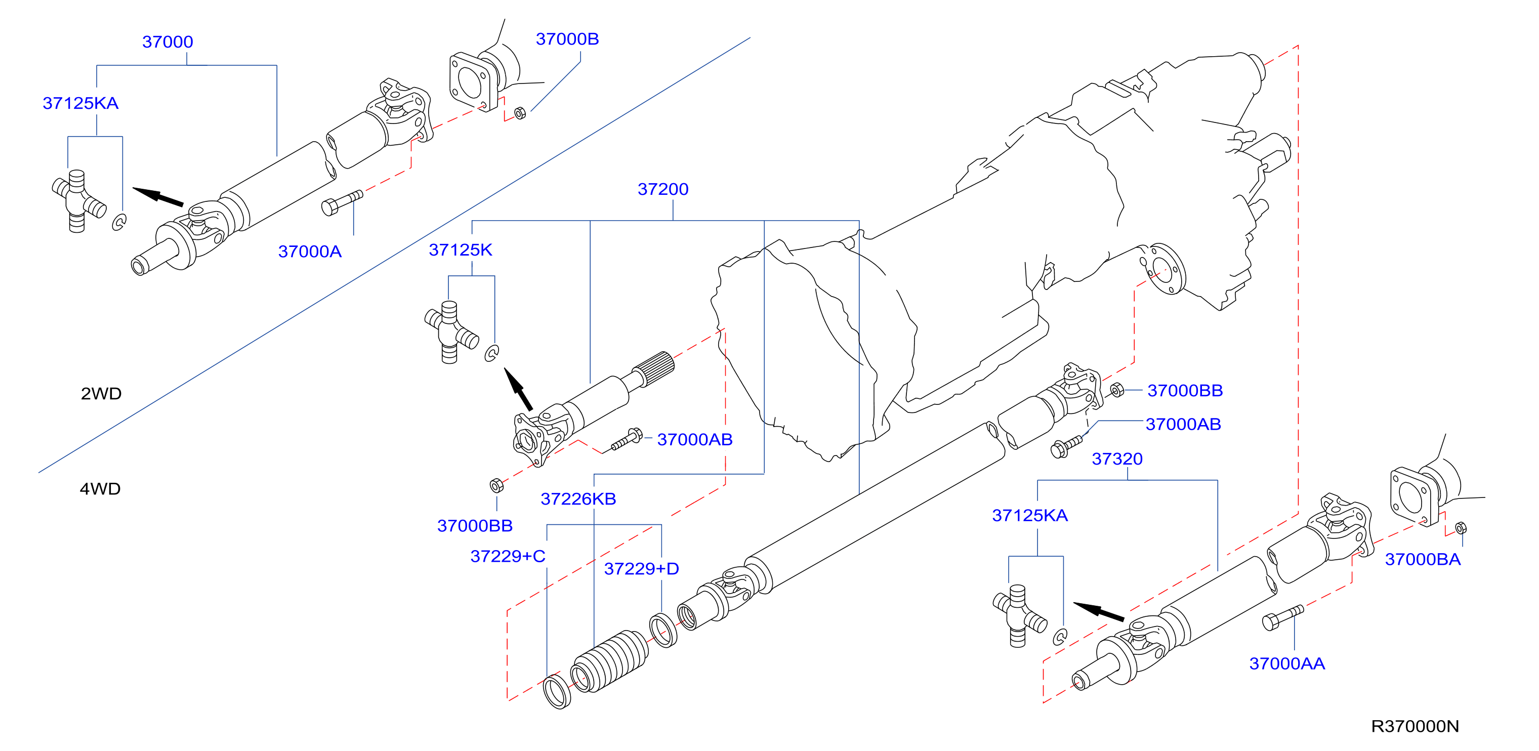 Diagram PROPELLER SHAFT for your Nissan Armada  