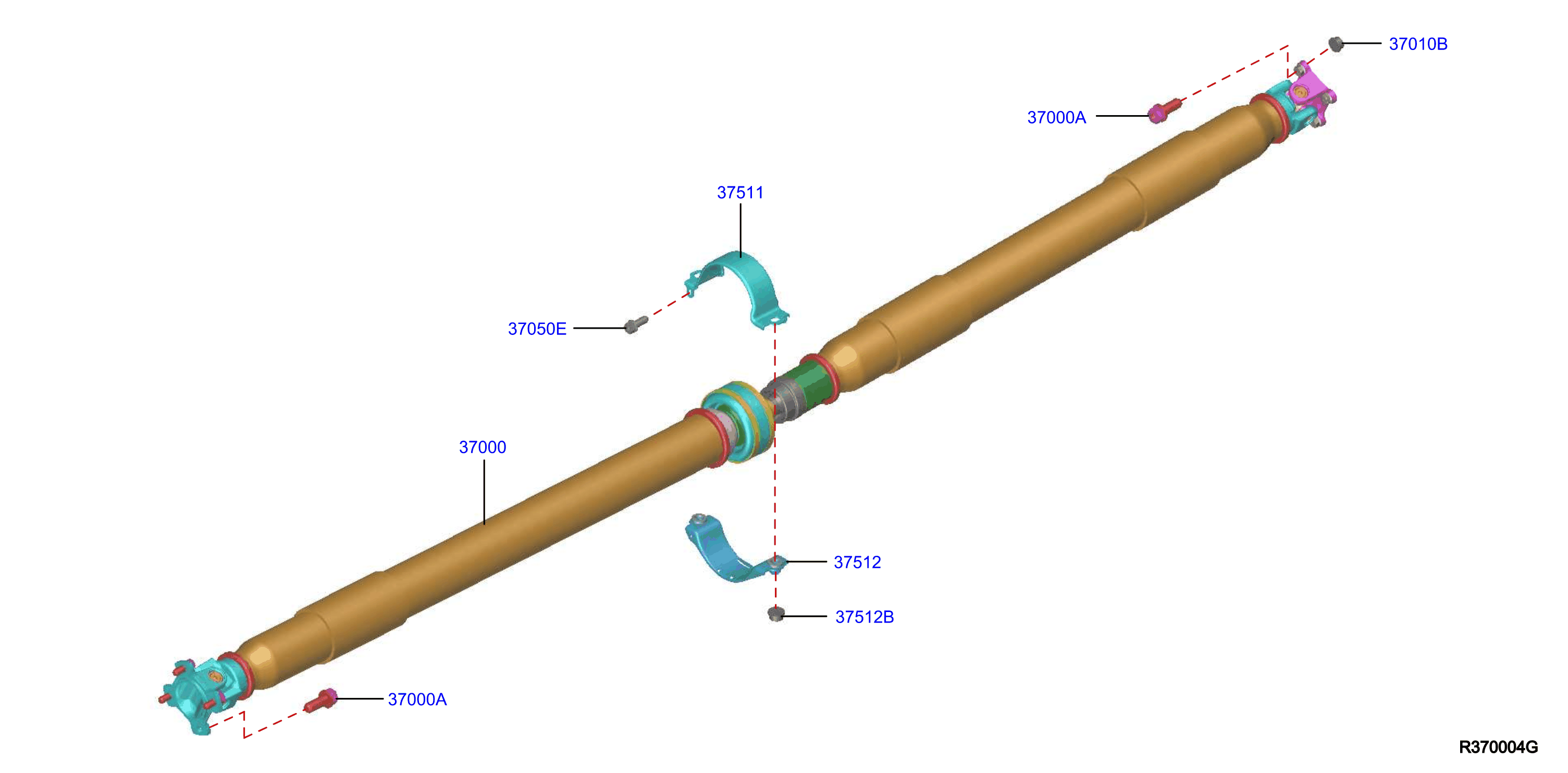 Diagram PROPELLER SHAFT for your 2005 Nissan Titan Crew Cab LE 5.6L V8 AT 4WD 