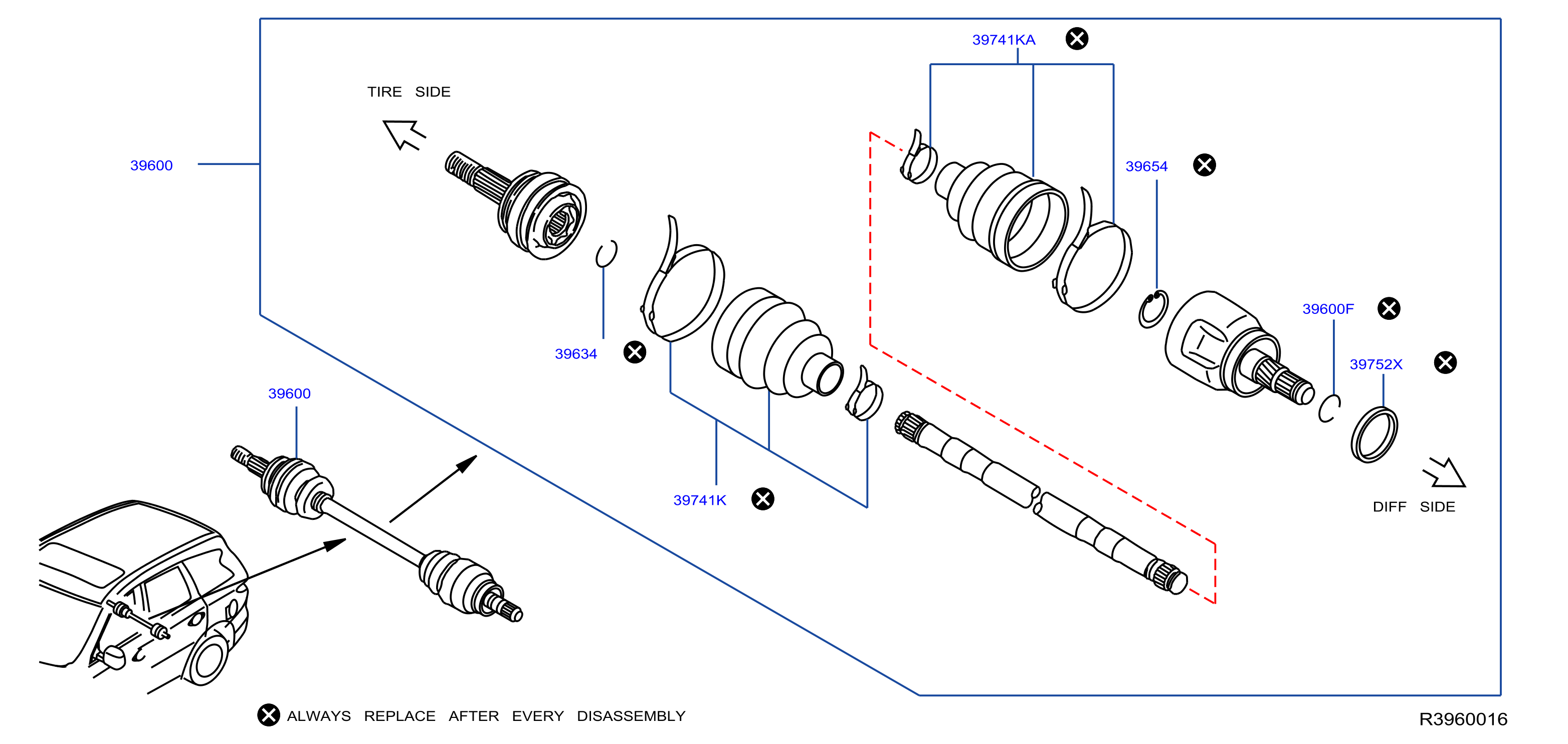 Diagram ÁRBOL DE MANDO TRASERO for your 2011 INFINITI FX50   