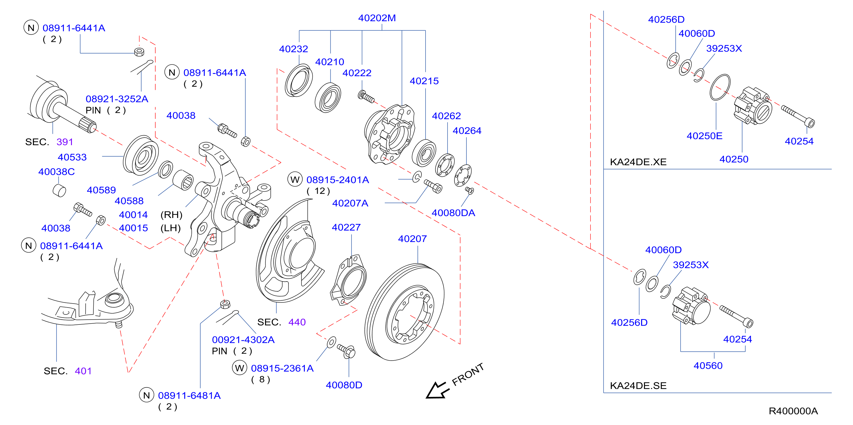 Nissan Frontier Nut Lock, Wheel Bearing. (Front). CAL, EGI - 40262 nissan frontier wheel lock