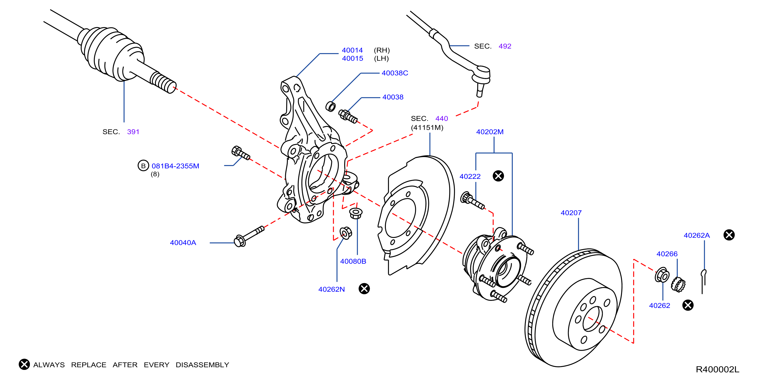 Diagram FRONT AXLE for your 2016 INFINITI JX35   