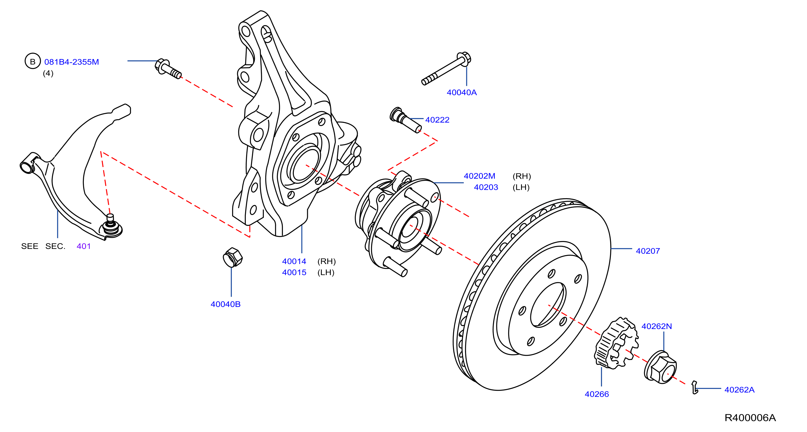 Nissan Pathfinder Wheel Bearing and Hub (Left, Right, Front) - 40202 ...