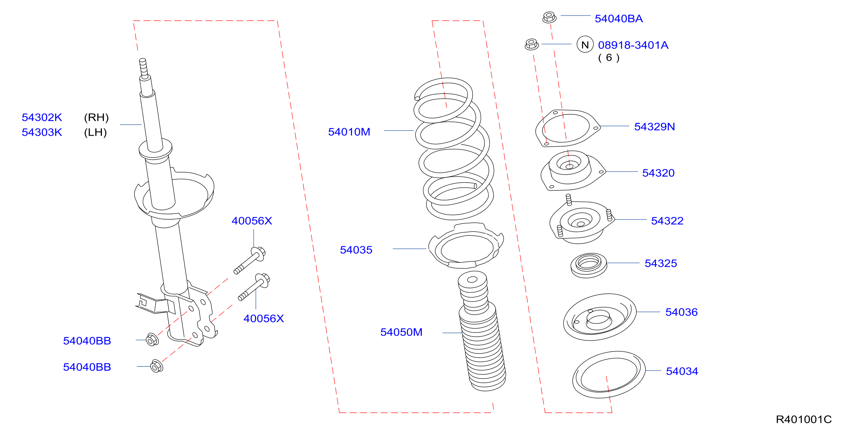 Diagram SUSPENSIÓN DELANTERA for your 2022 Nissan Versa   