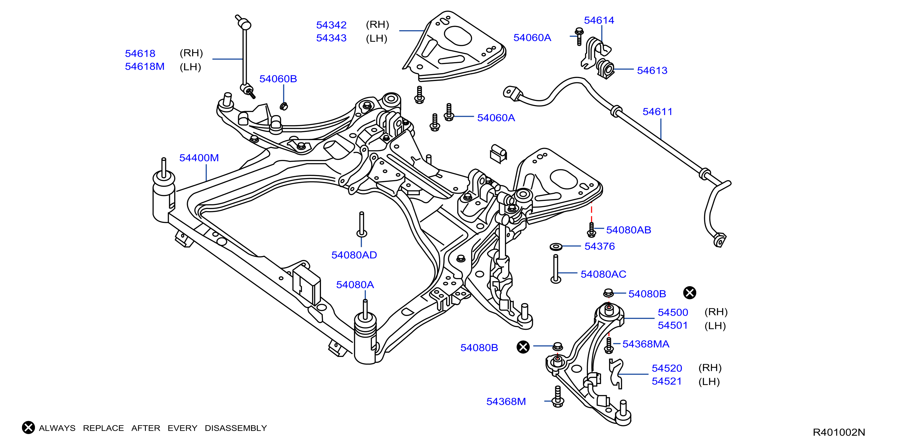Diagram SUSPENSIÓN DELANTERA for your 2017 Nissan Sentra   