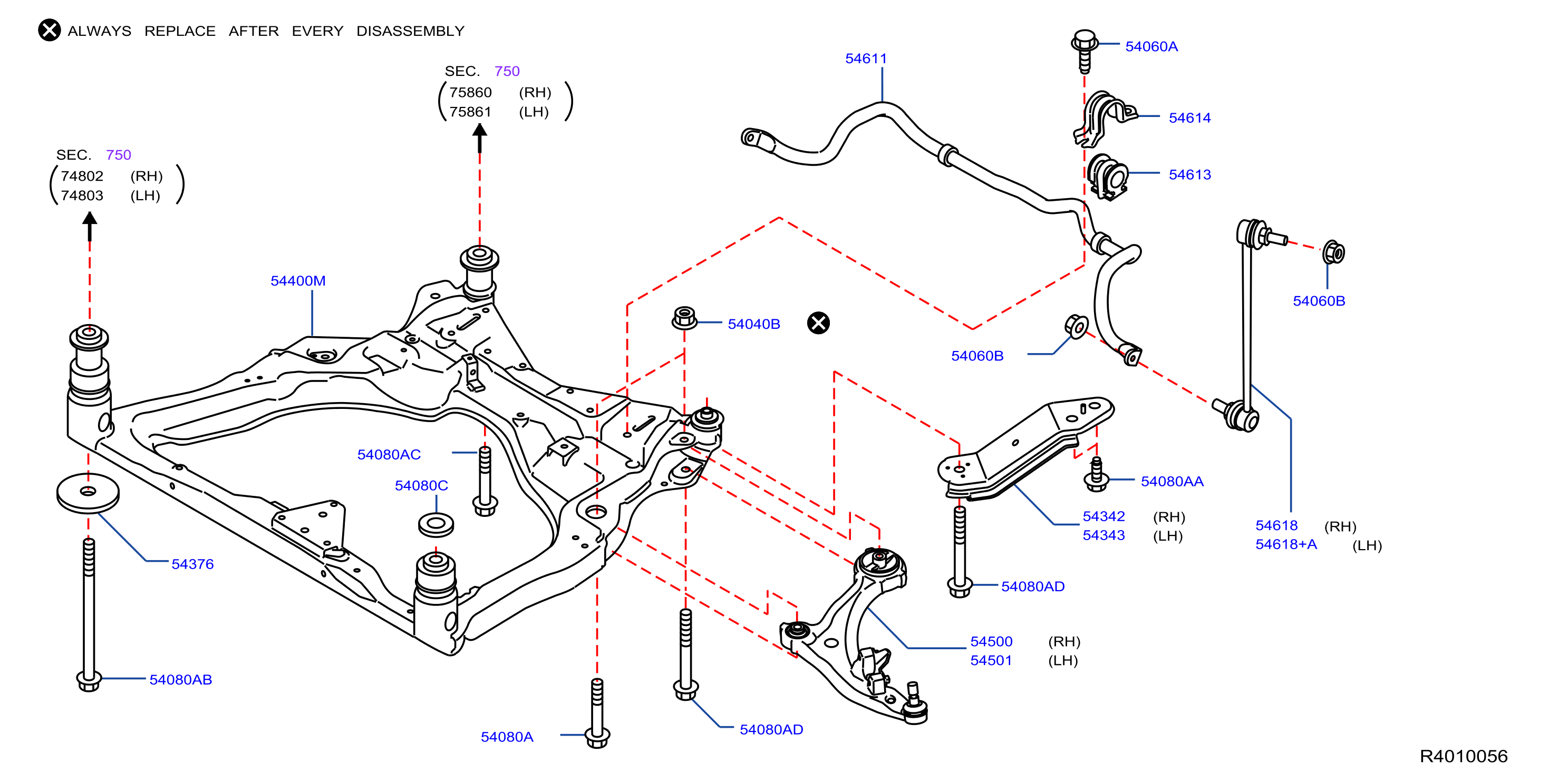 Diagram FRONT SUSPENSION for your 2010 INFINITI M45   