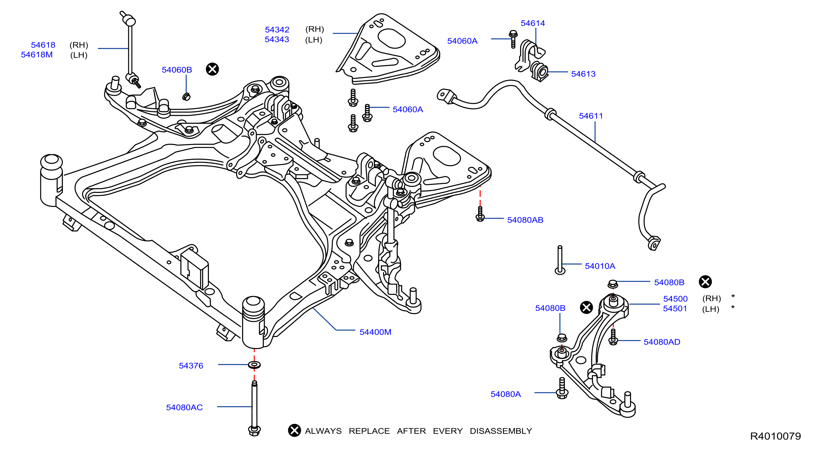 Diagram FRONT SUSPENSION for your Nissan