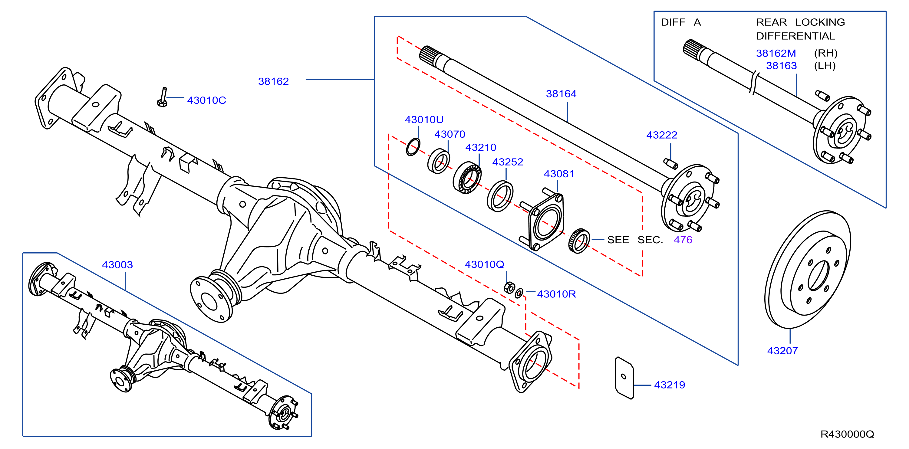 Diagram EJE TRASERO for your Nissan