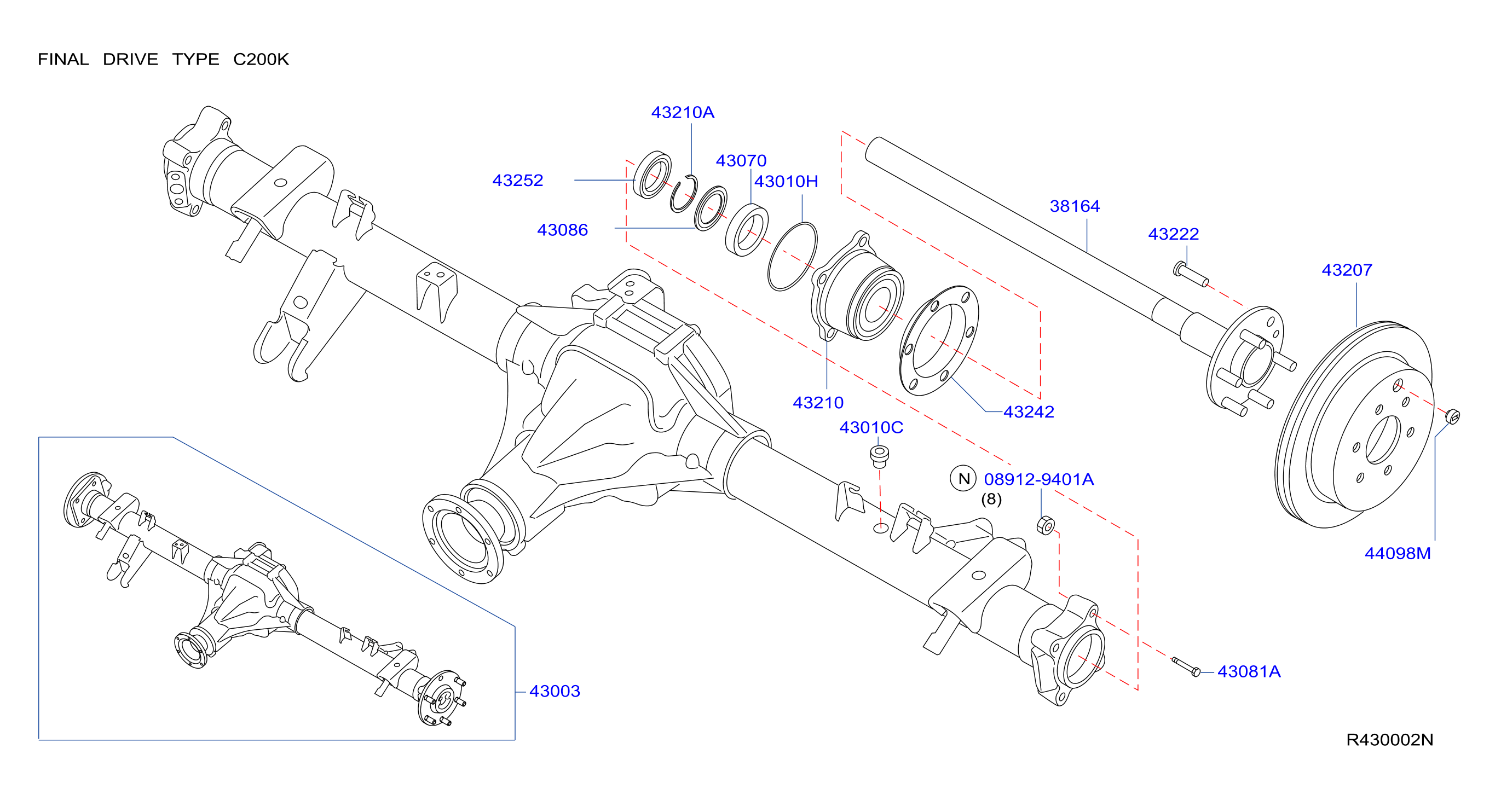 Diagram REAR AXLE for your 2015 Nissan NVP   