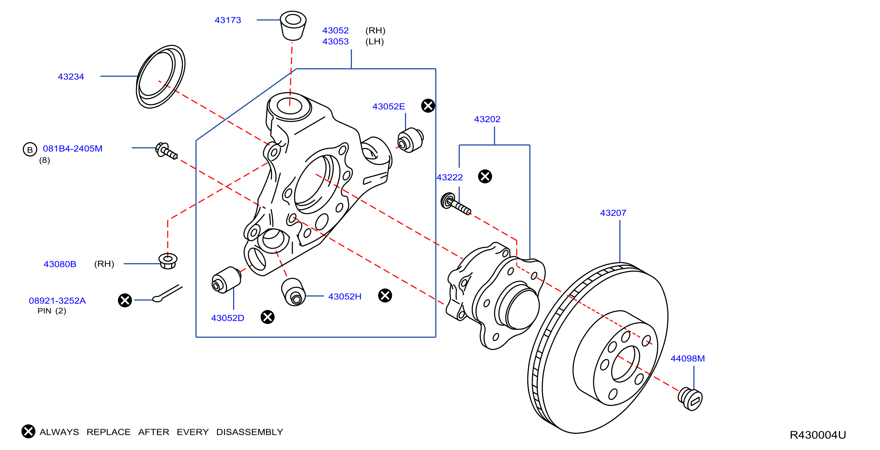 Diagram REAR AXLE for your 2004 Nissan Murano   