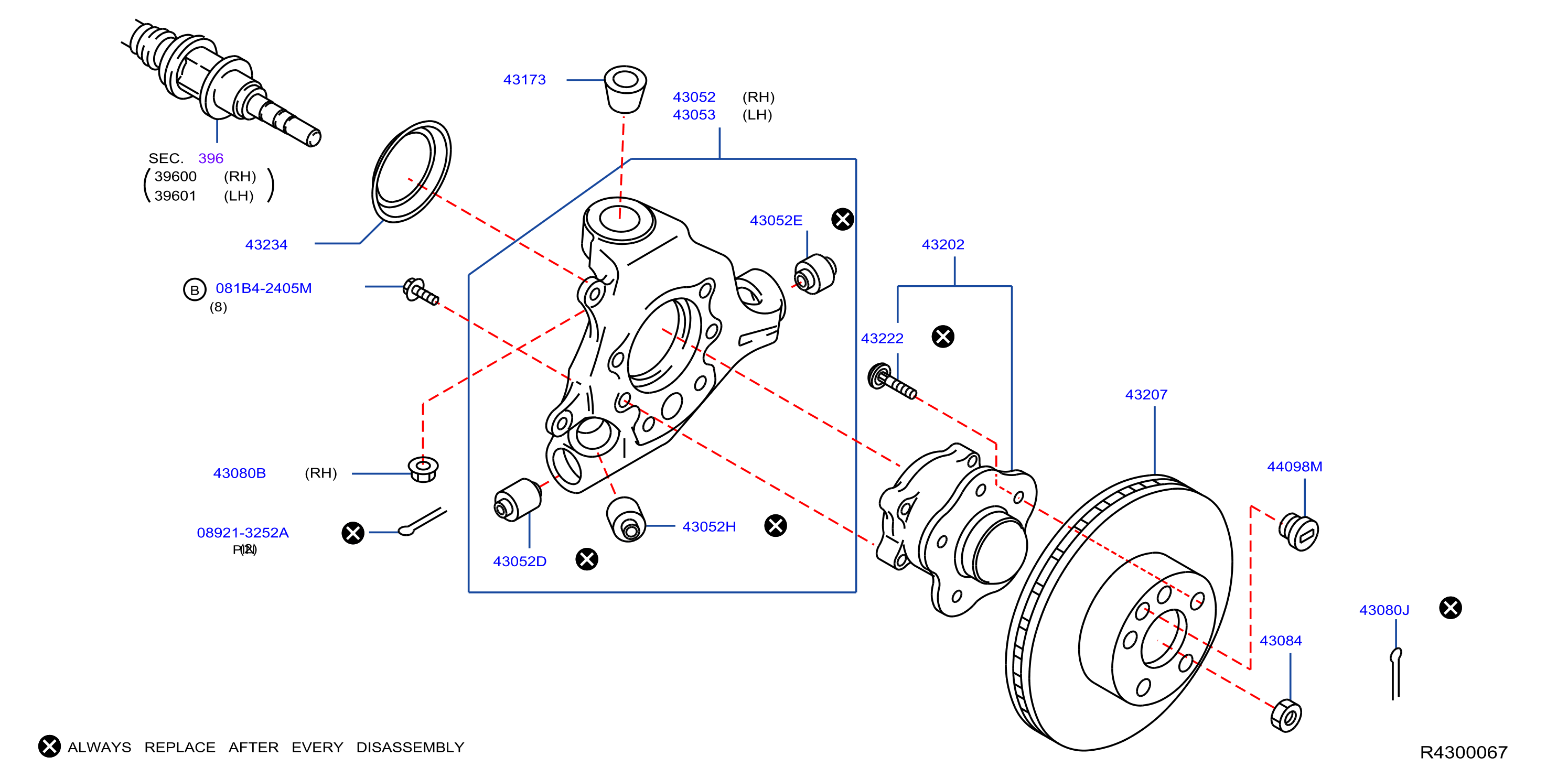 Diagram REAR AXLE for your 2004 Nissan Murano   