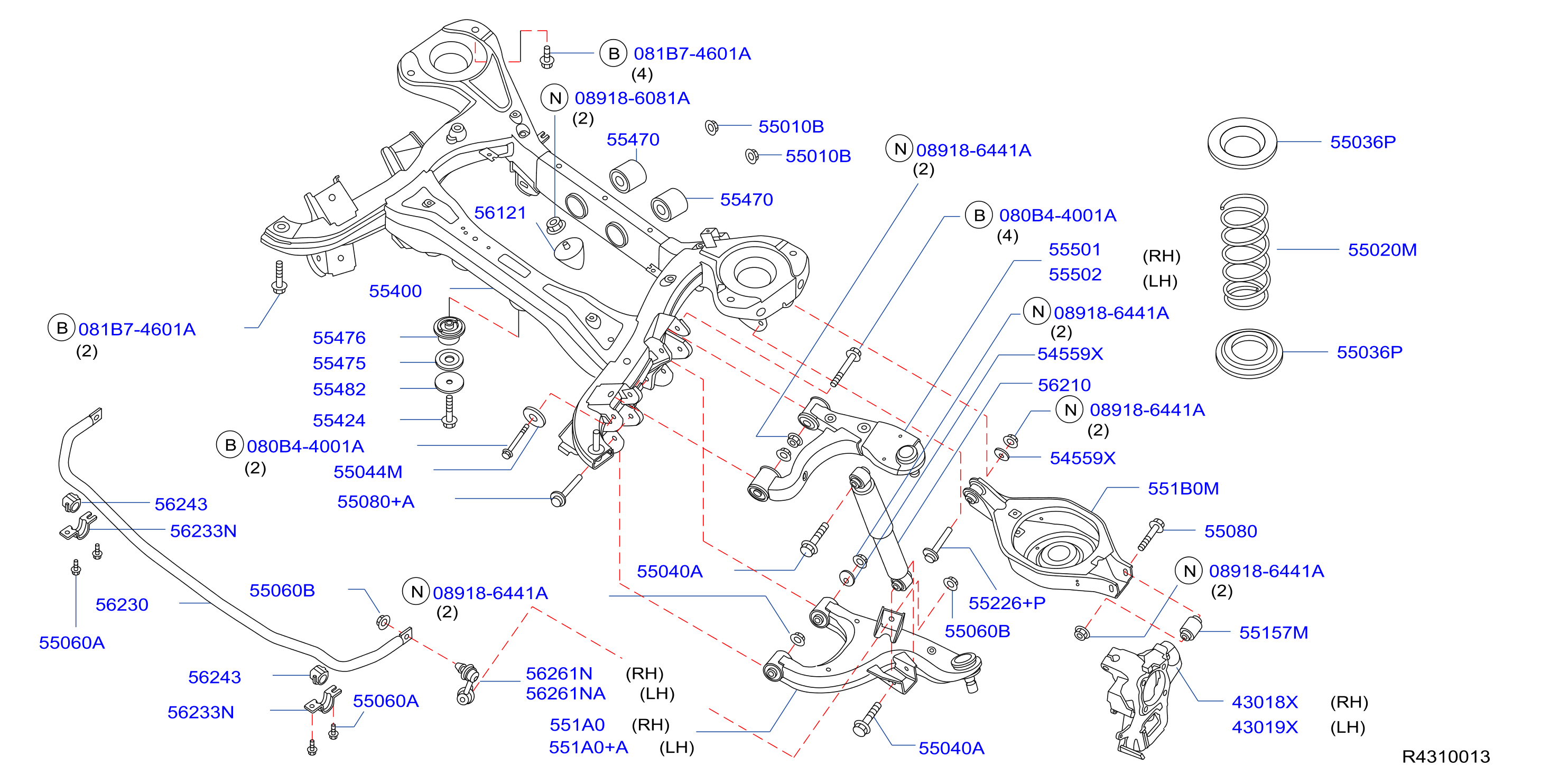 Diagram REAR SUSPENSION for your 2004 INFINITI G35   