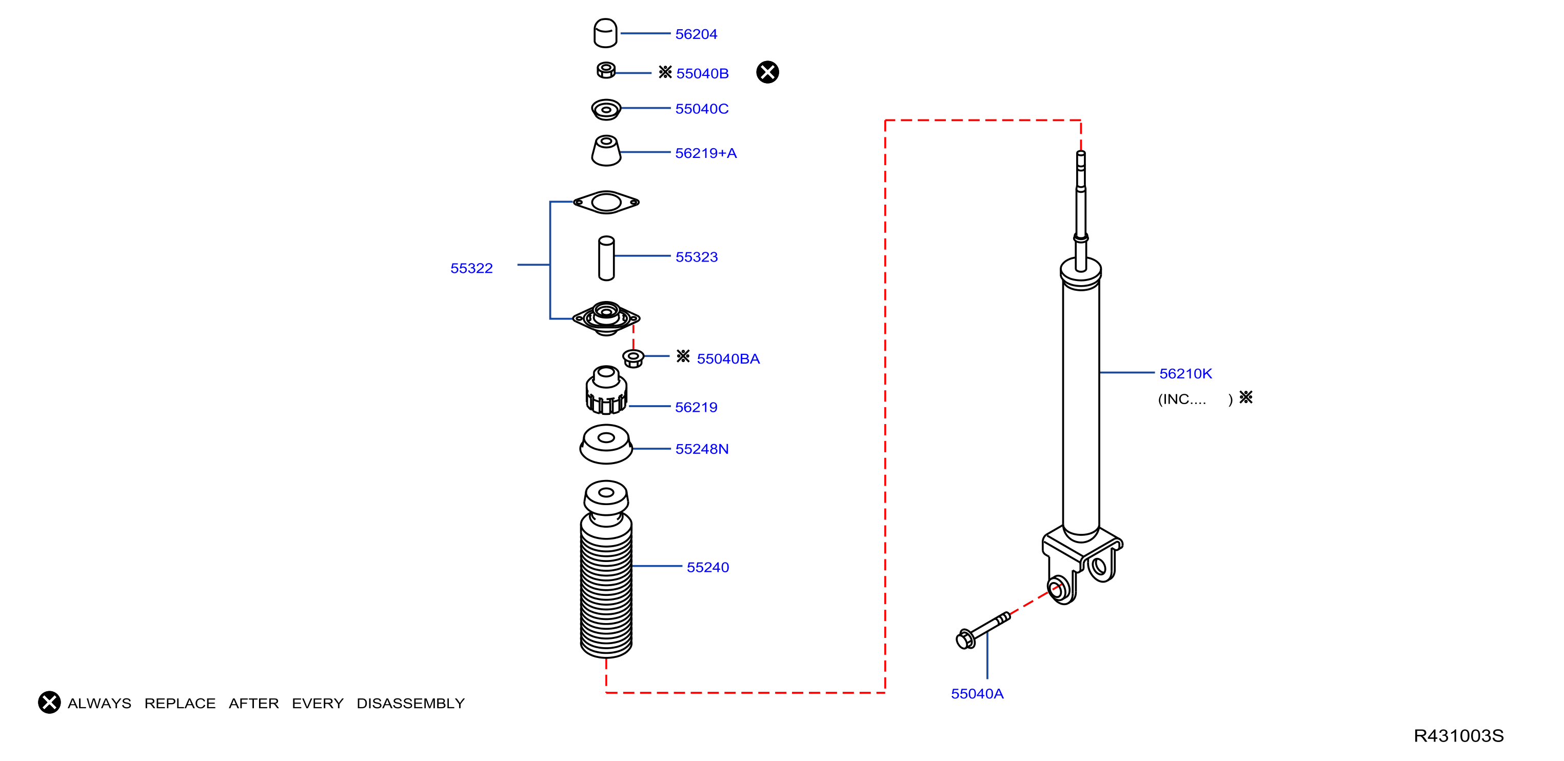 Diagram REAR SUSPENSION for your 2018 Nissan Rogue S 2ROW  