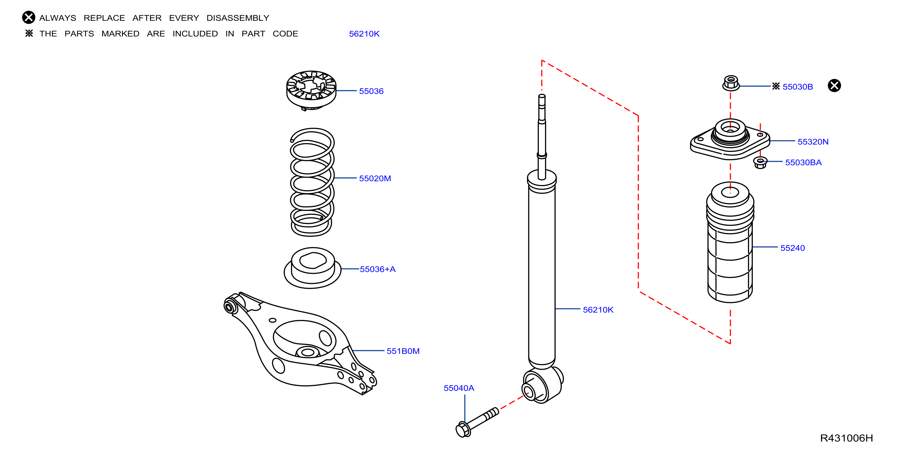 Diagram SUSPENSIÓN TRASERA for your Nissan