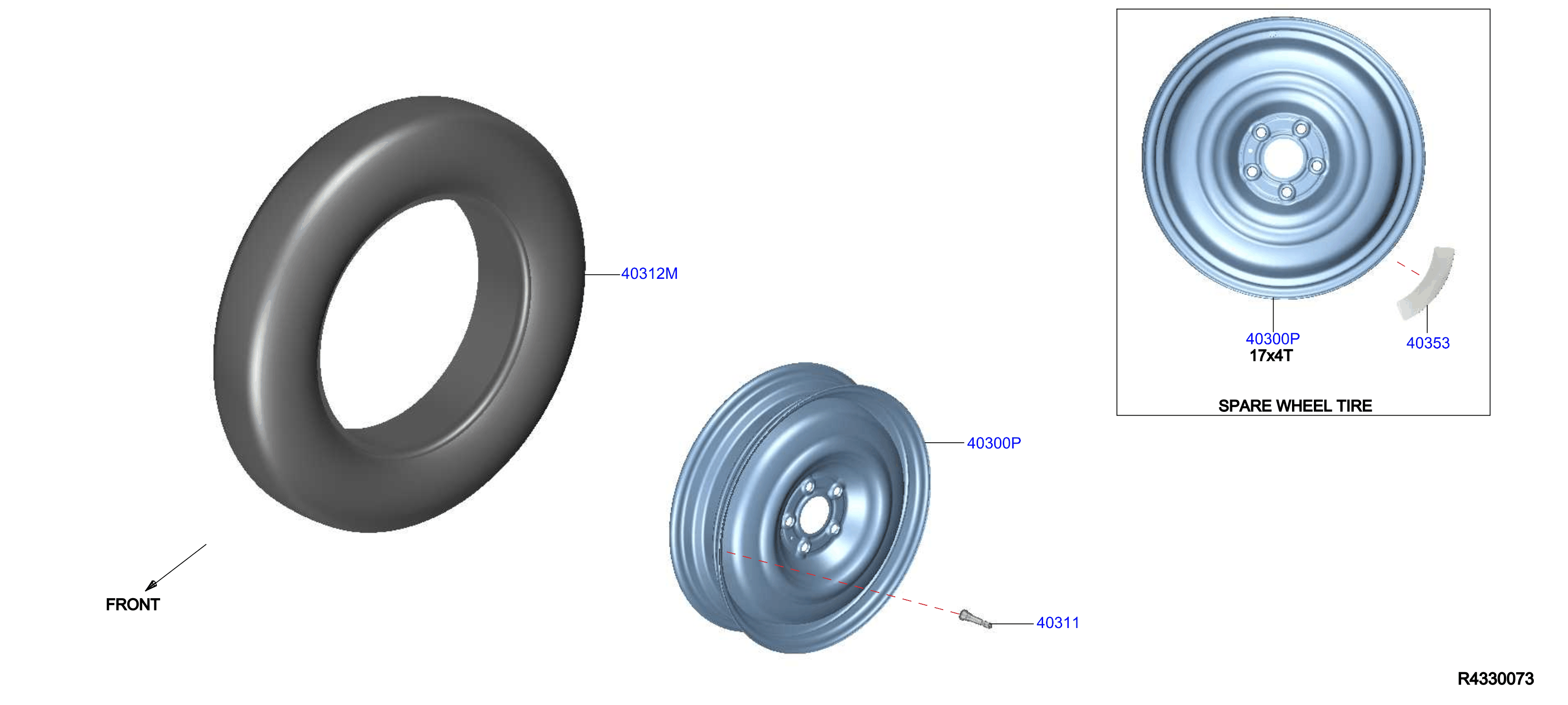 Diagram ROAD WHEEL & TIRE for your 1991 Nissan Pathfinder   