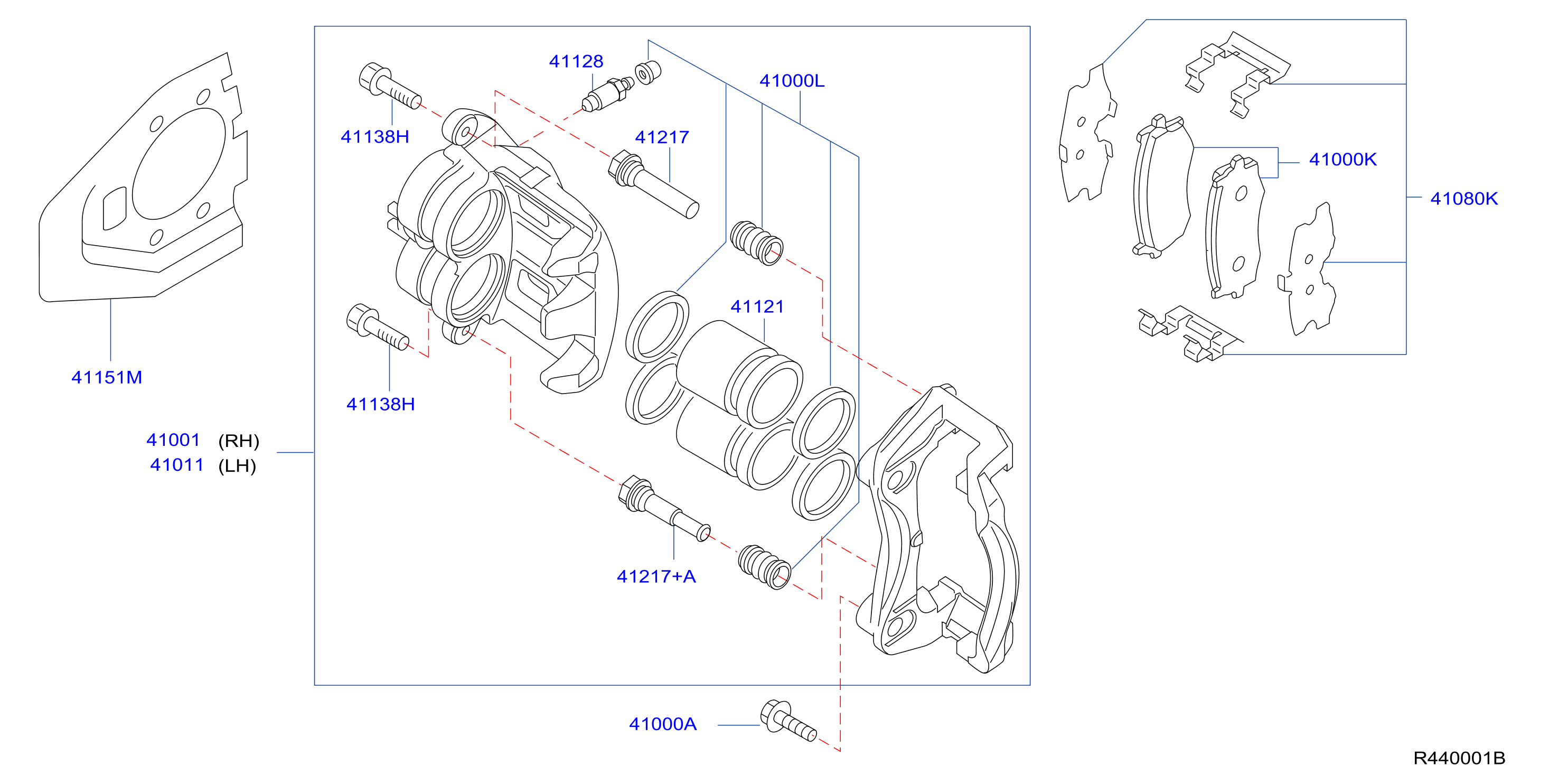 Diagram FRONT BRAKE for your Nissan Xterra  