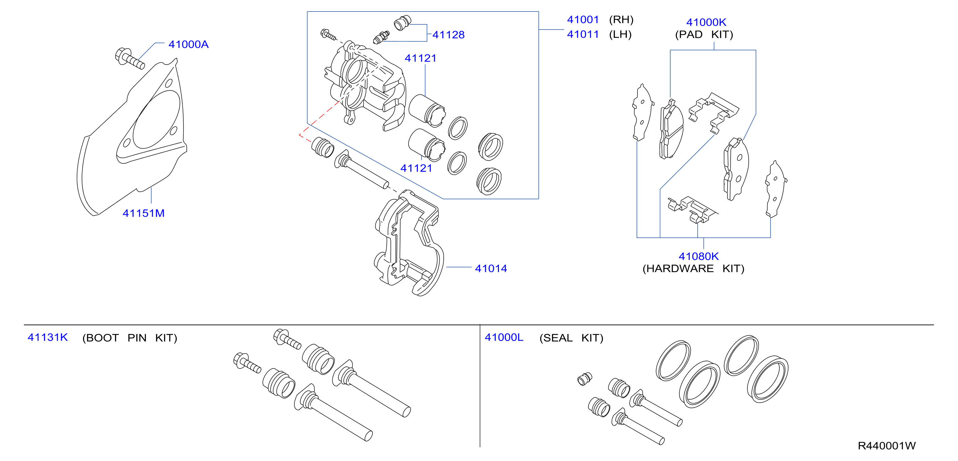 Diagram FRONT BRAKE for your 2022 INFINITI QX50 2.0L VC-Turbo CVT 4WD/AWD WAGON LUXE 
