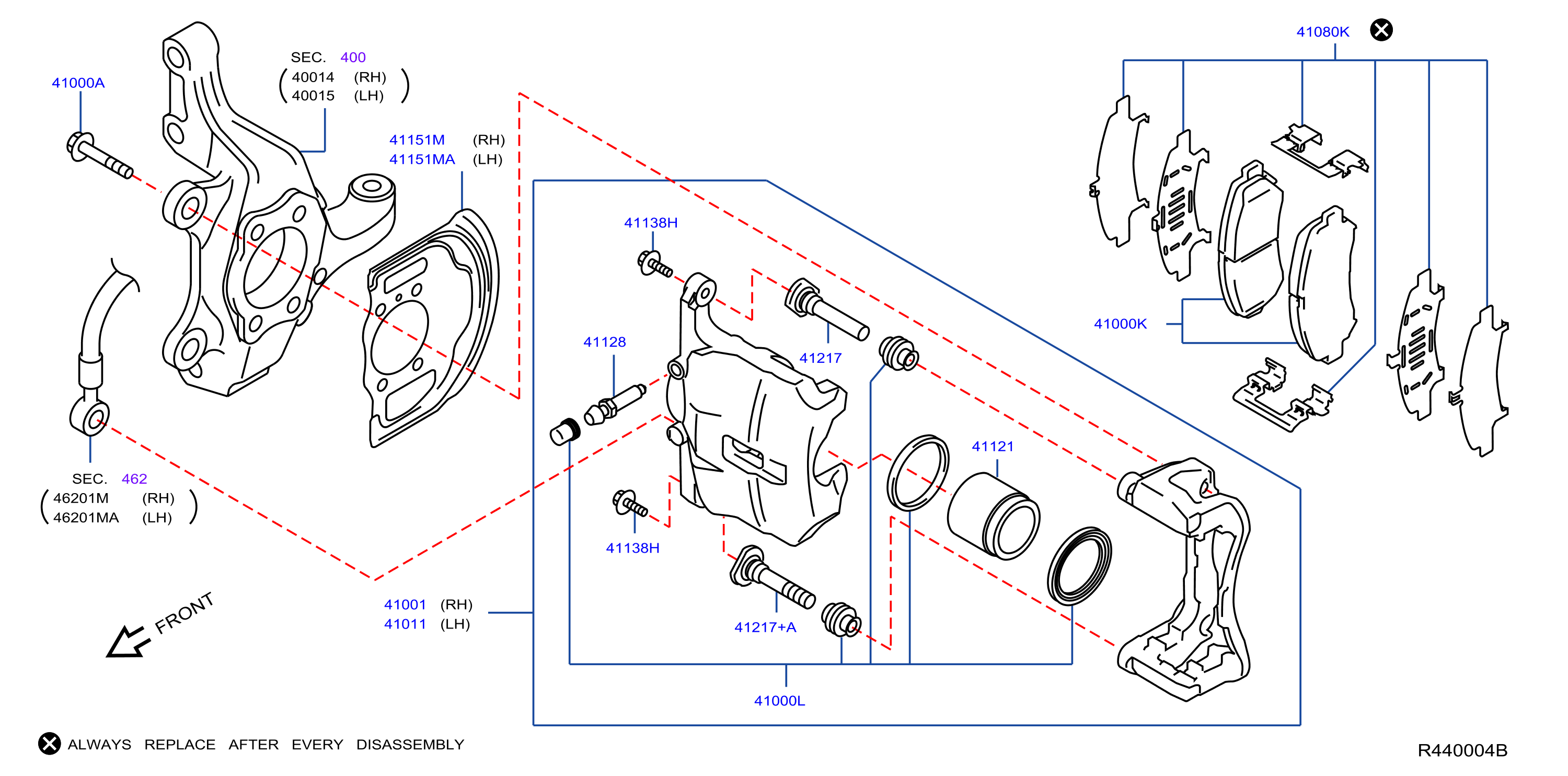 Diagram FRONT BRAKE for your 2015 Nissan Juke Nismo  