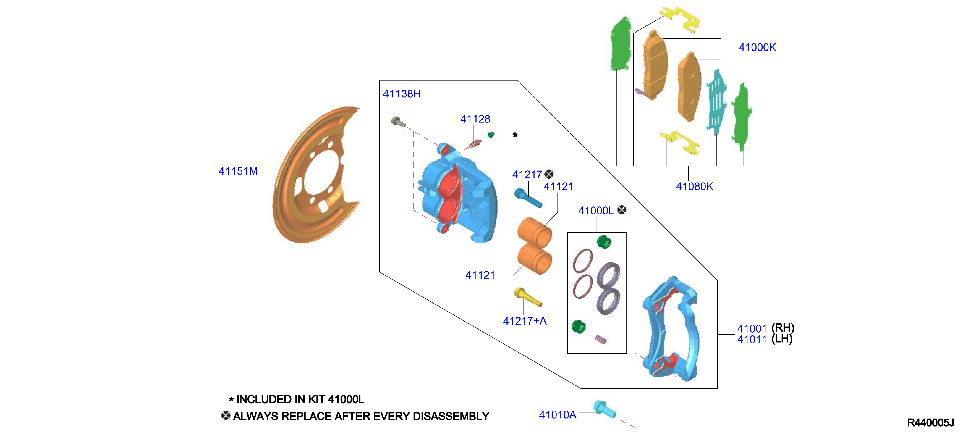 Diagram FRONT BRAKE for your 2002 Nissan Xterra   