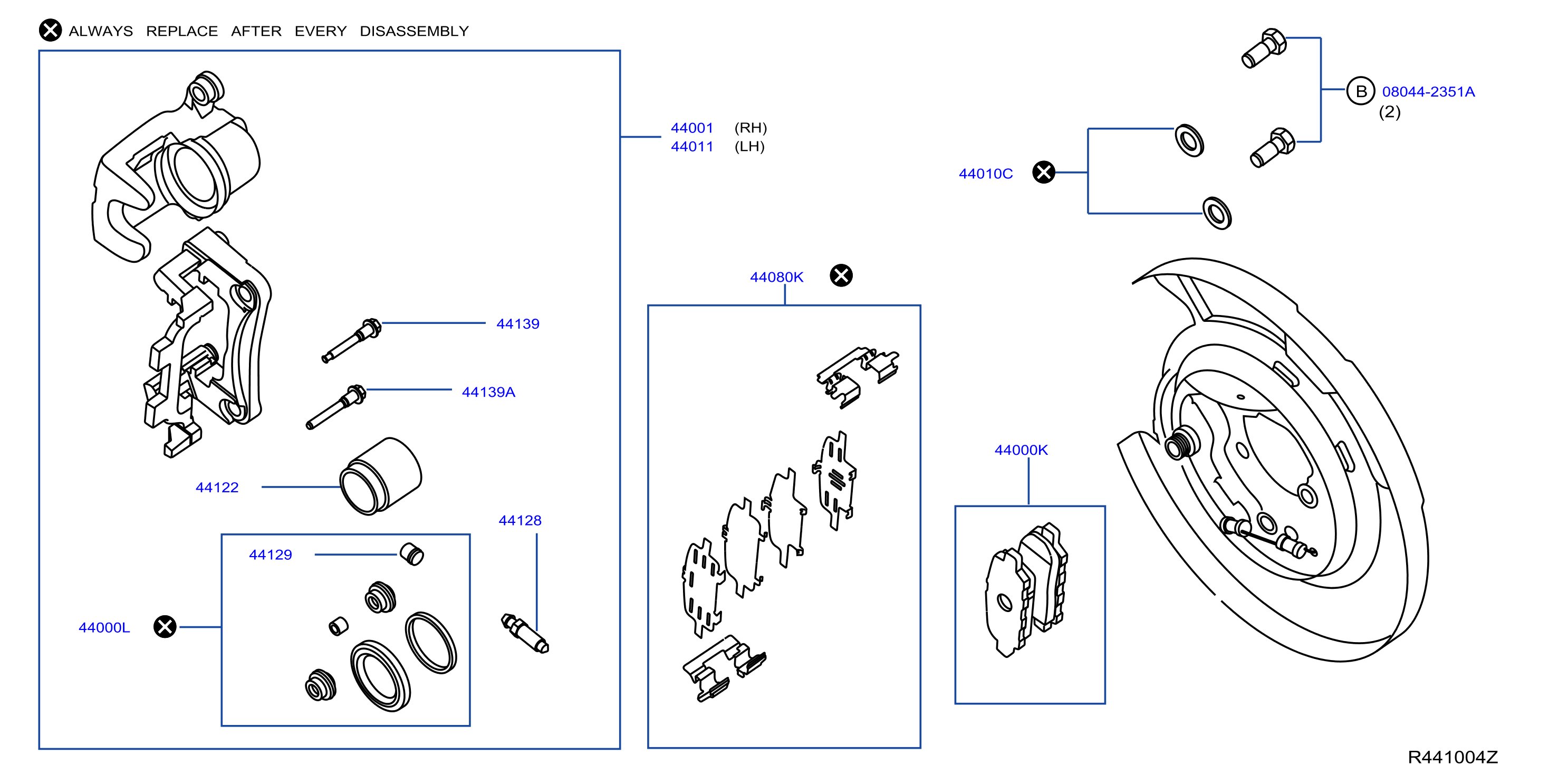 Diagram REAR BRAKE for your 2005 INFINITI FX35   
