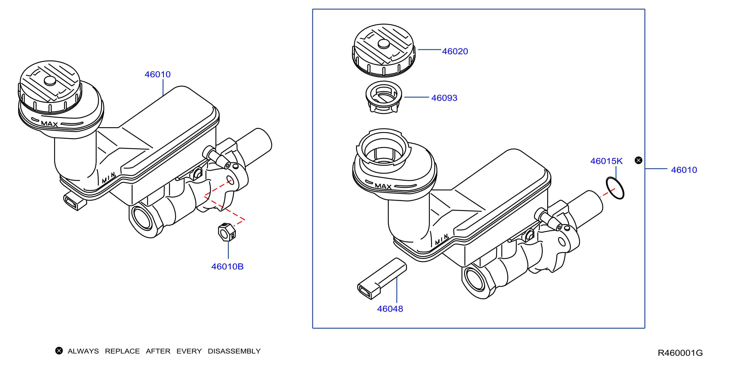 Diagram BRAKE MASTER CYLINDER for your 2021 Nissan Sentra   