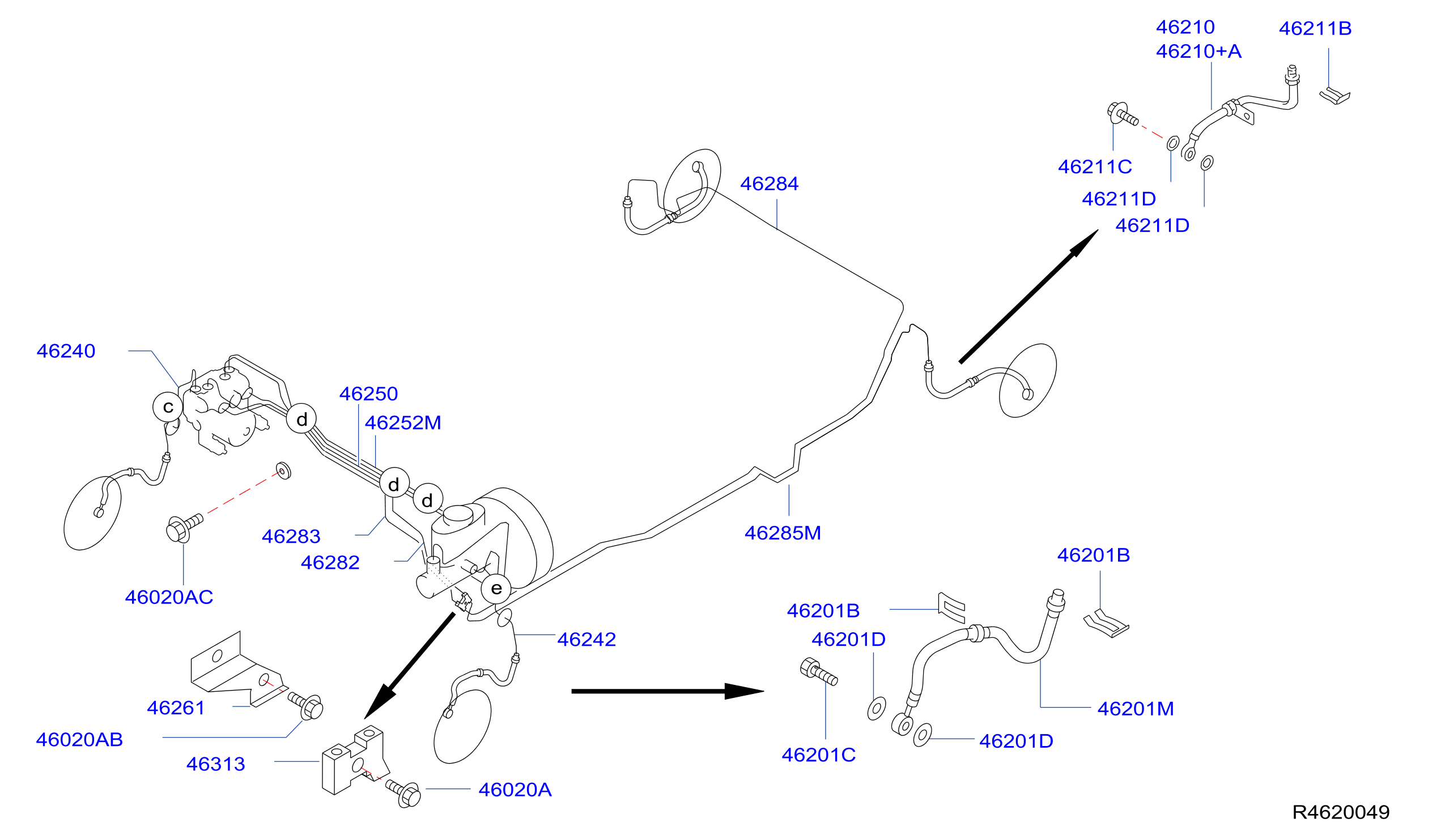Diagram BRAKE PIPING & CONTROL for your 2016 Nissan Pathfinder   