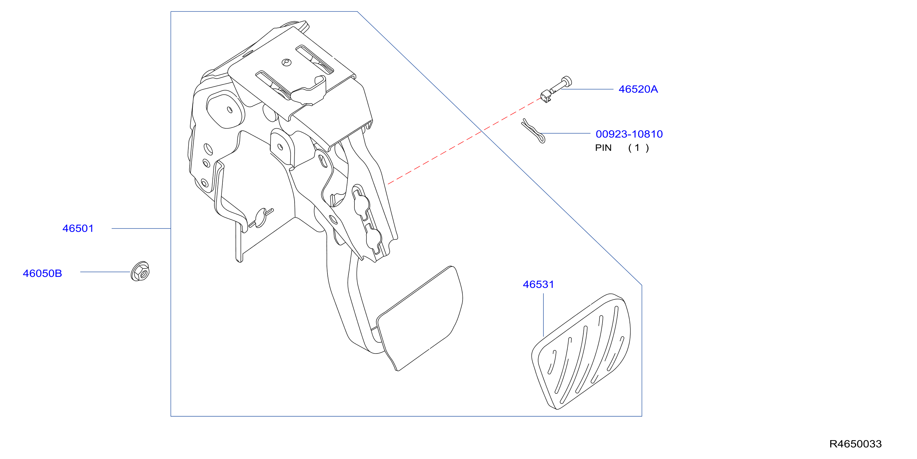 Nissan Pathfinder Pedal Brake with Bracket. WHEEL, DRIVE, FRONT - 46501 ...