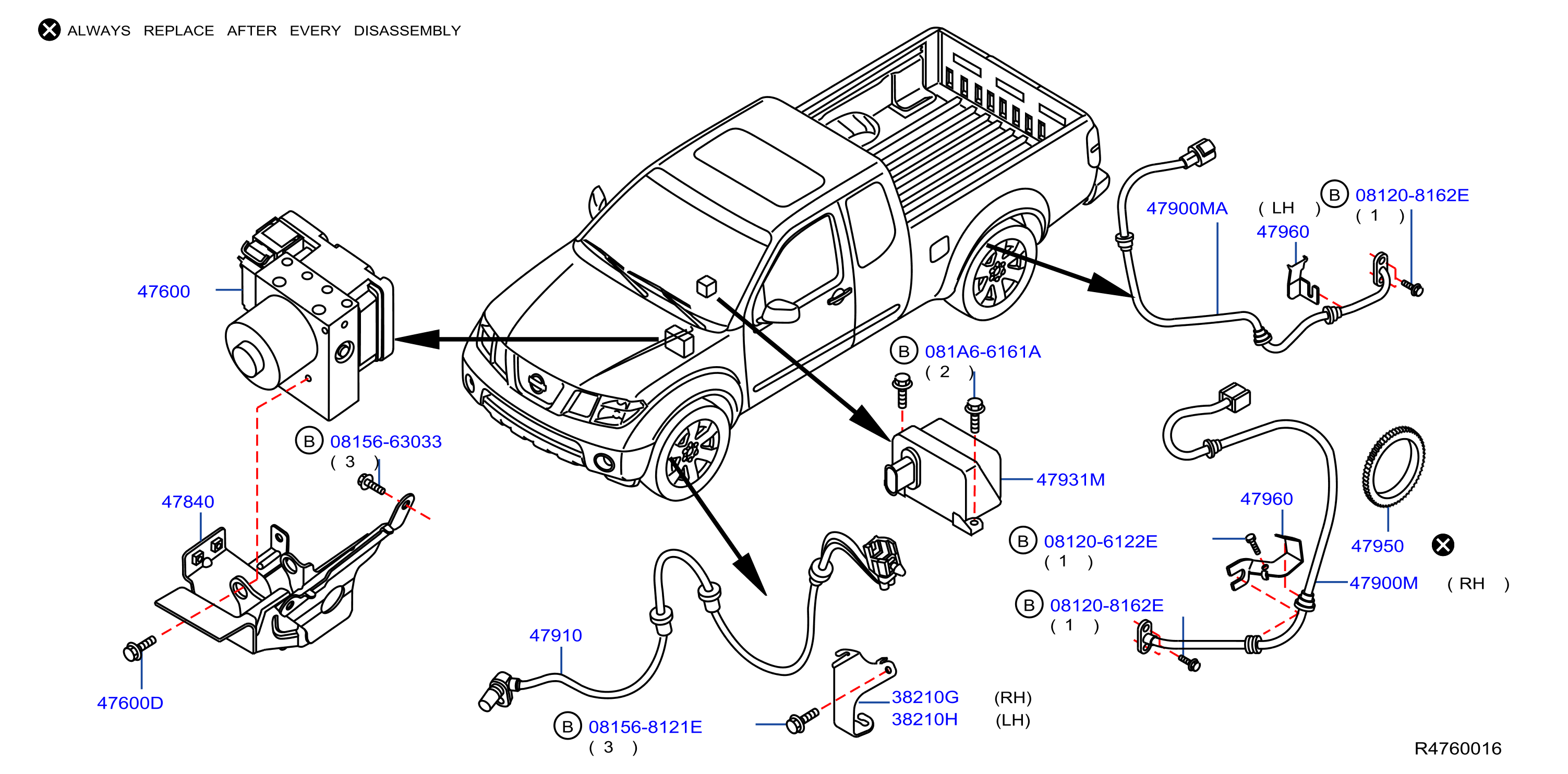 Nissan Pathfinder Abs wheel speed sensor (rear) - 47901-9CA5A - Genuine  Nissan Part